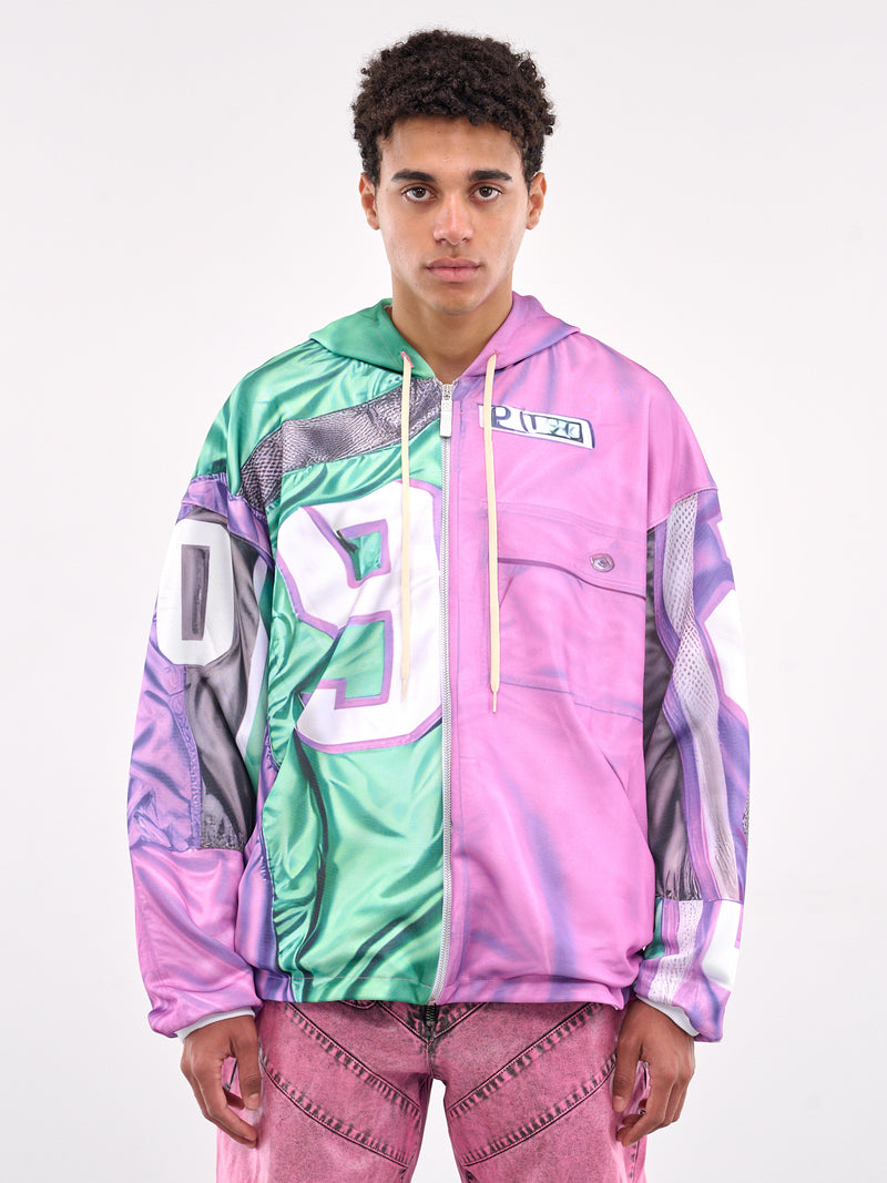 Trompe L'oeil Printed Hoodie (DFM58013TJ104PRINT-FUSCIA)