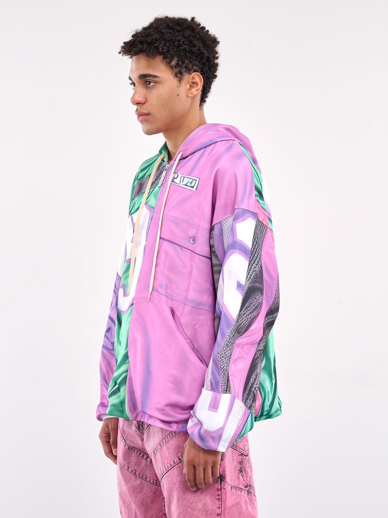 Trompe L'oeil Printed Hoodie (DFM58013TJ104PRINT-FUSCIA)
