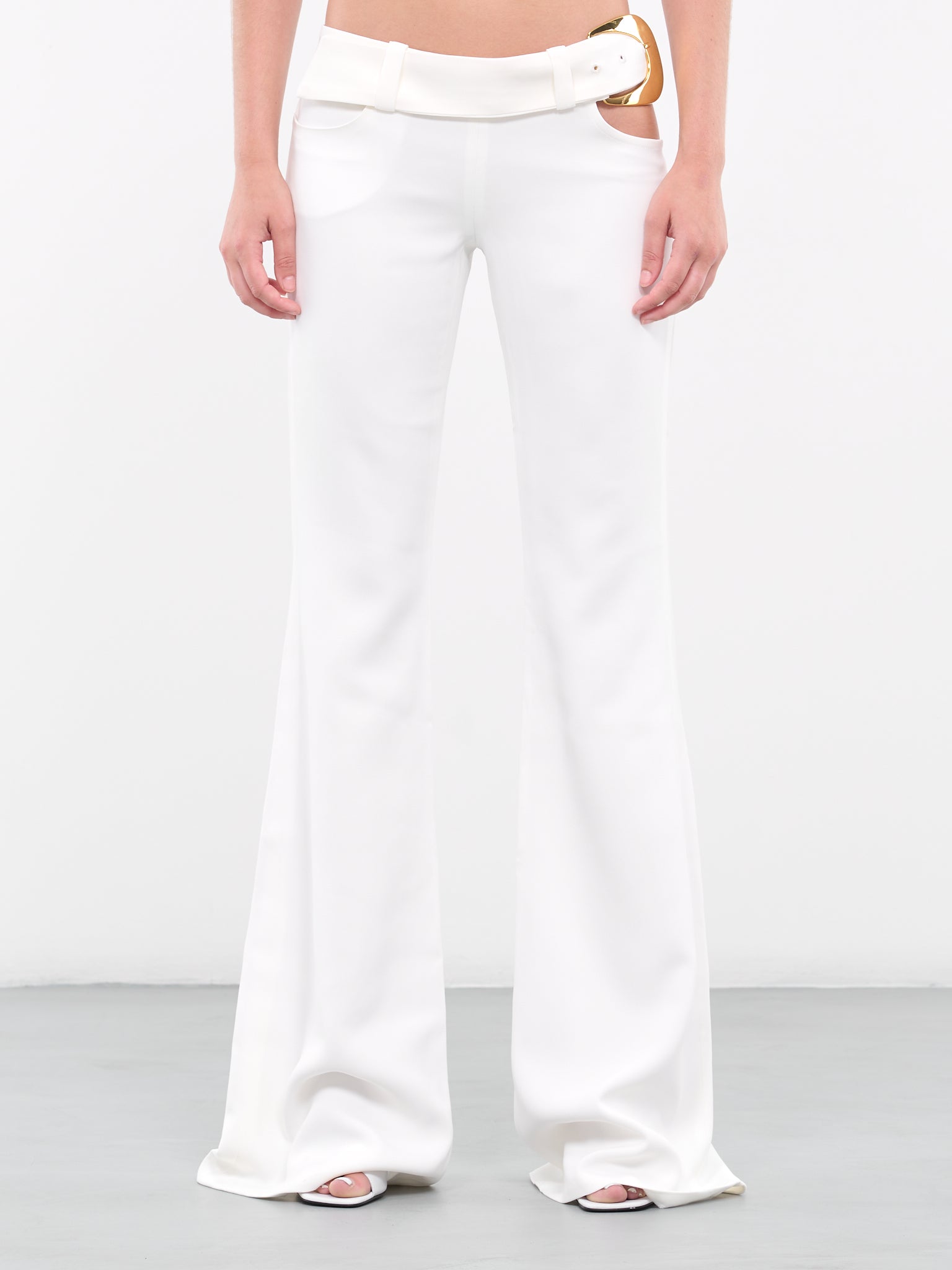Belted Trousers (DFSS23PT05-WHITE)