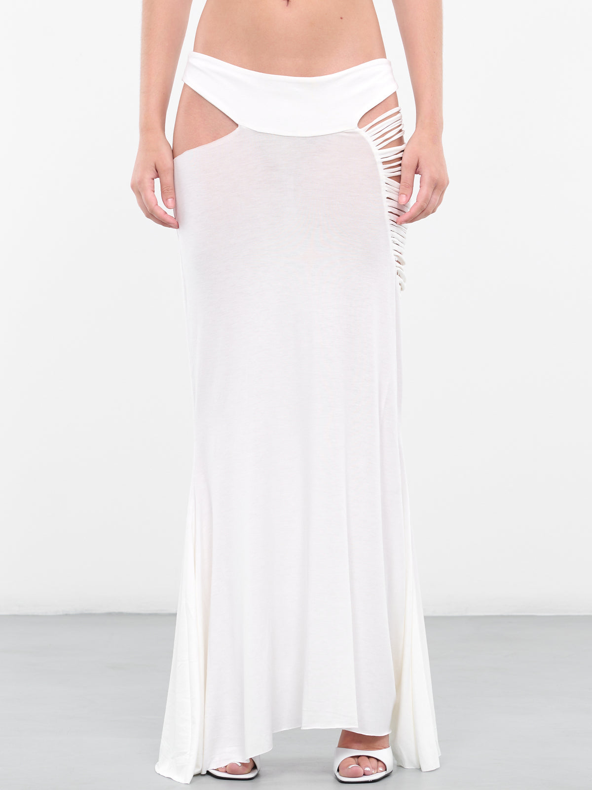 Cord Maxi Skirt (DFSS23SKT02-WHITE)
