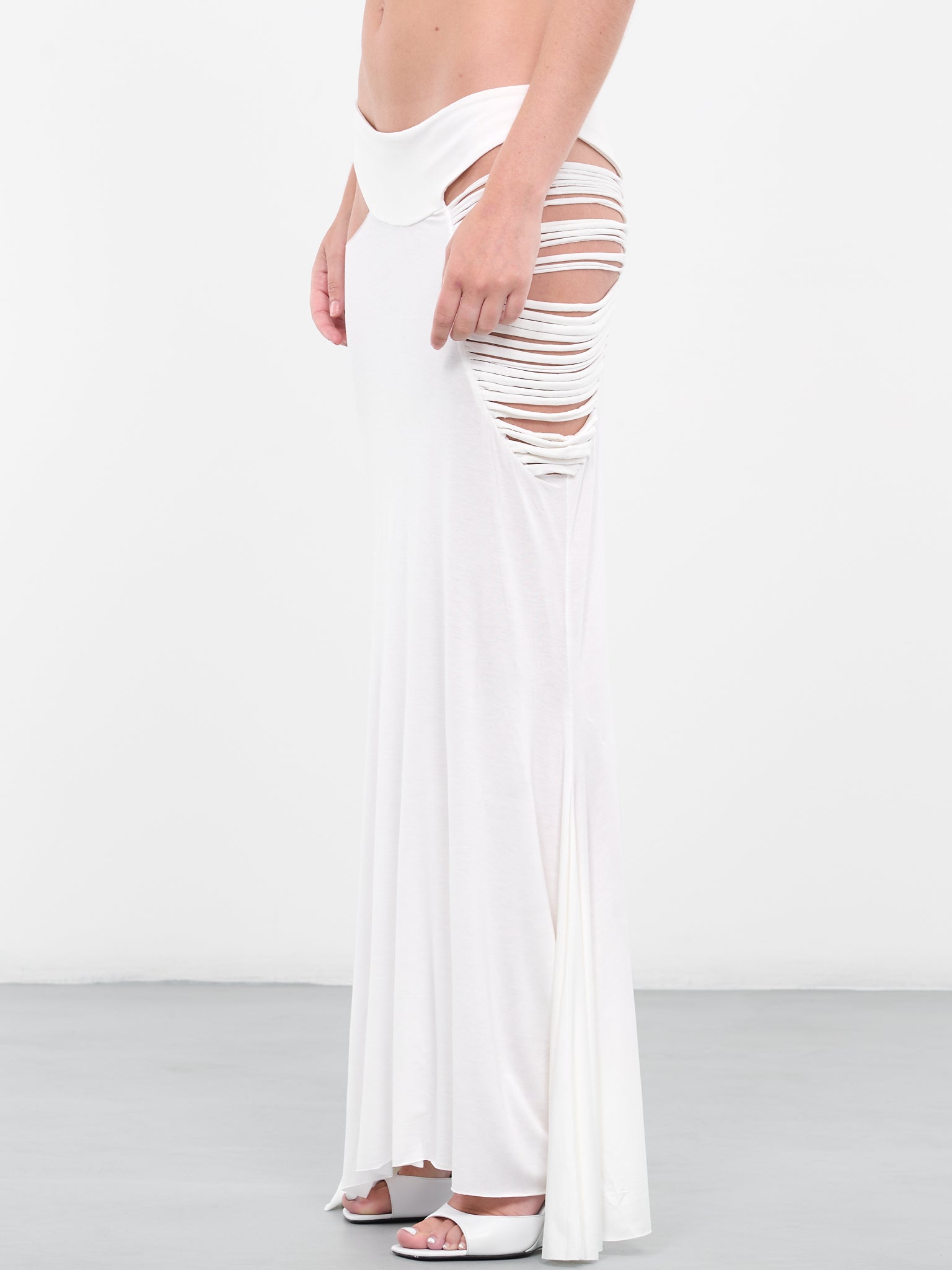 Cord Maxi Skirt (DFSS23SKT02-WHITE)