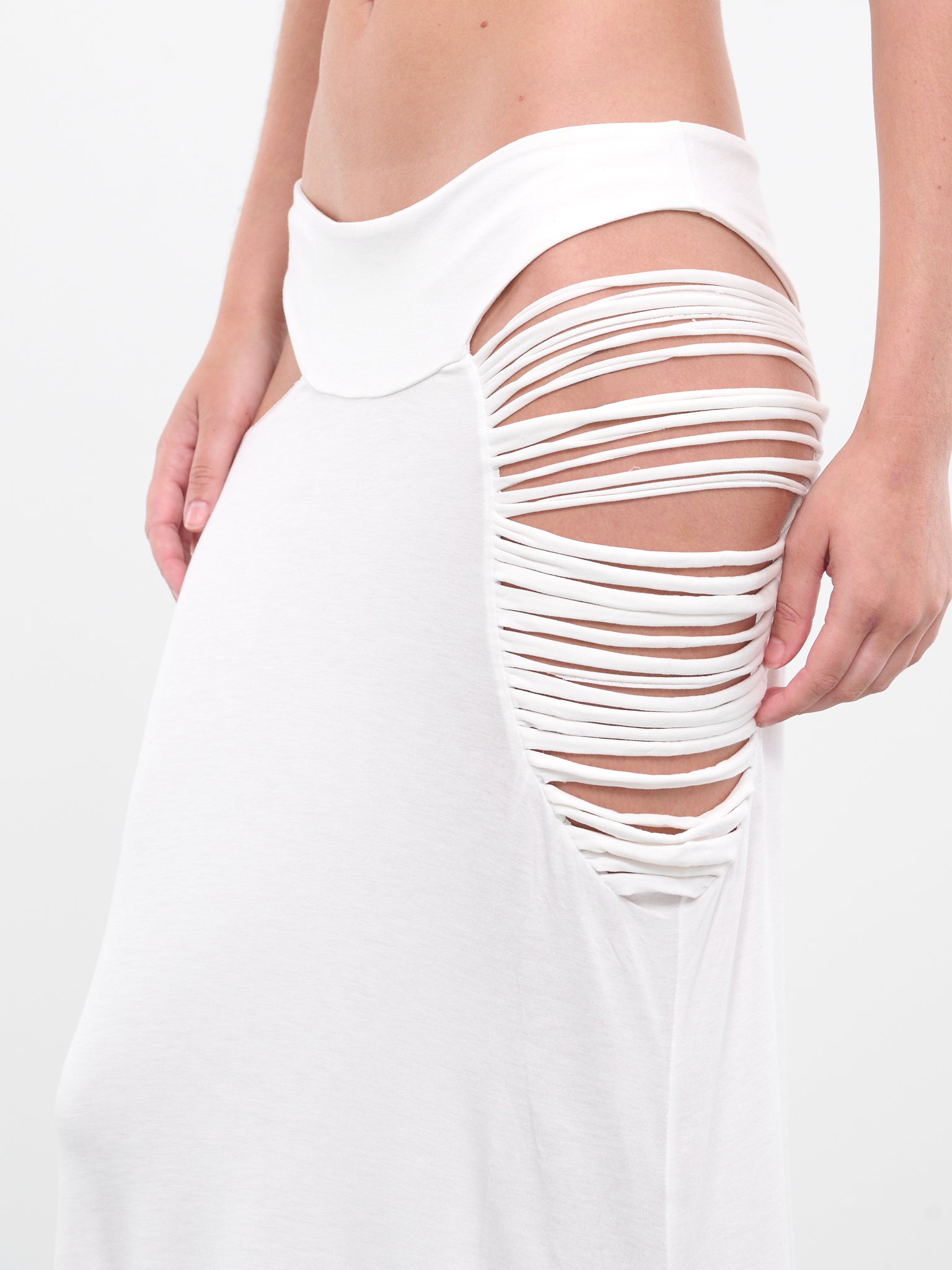 Cord Maxi Skirt (DFSS23SKT02-WHITE)