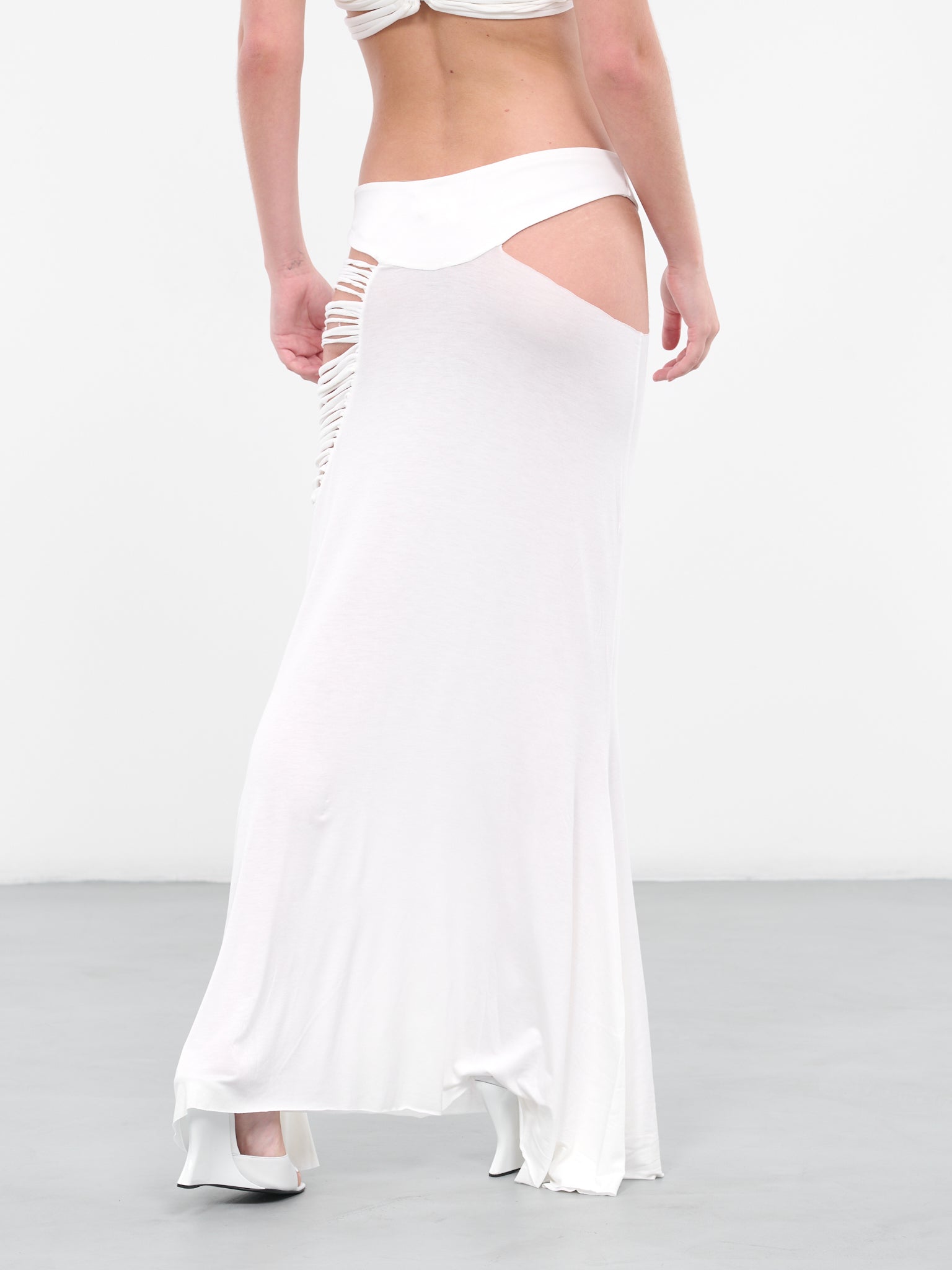 Cord Maxi Skirt (DFSS23SKT02-WHITE)