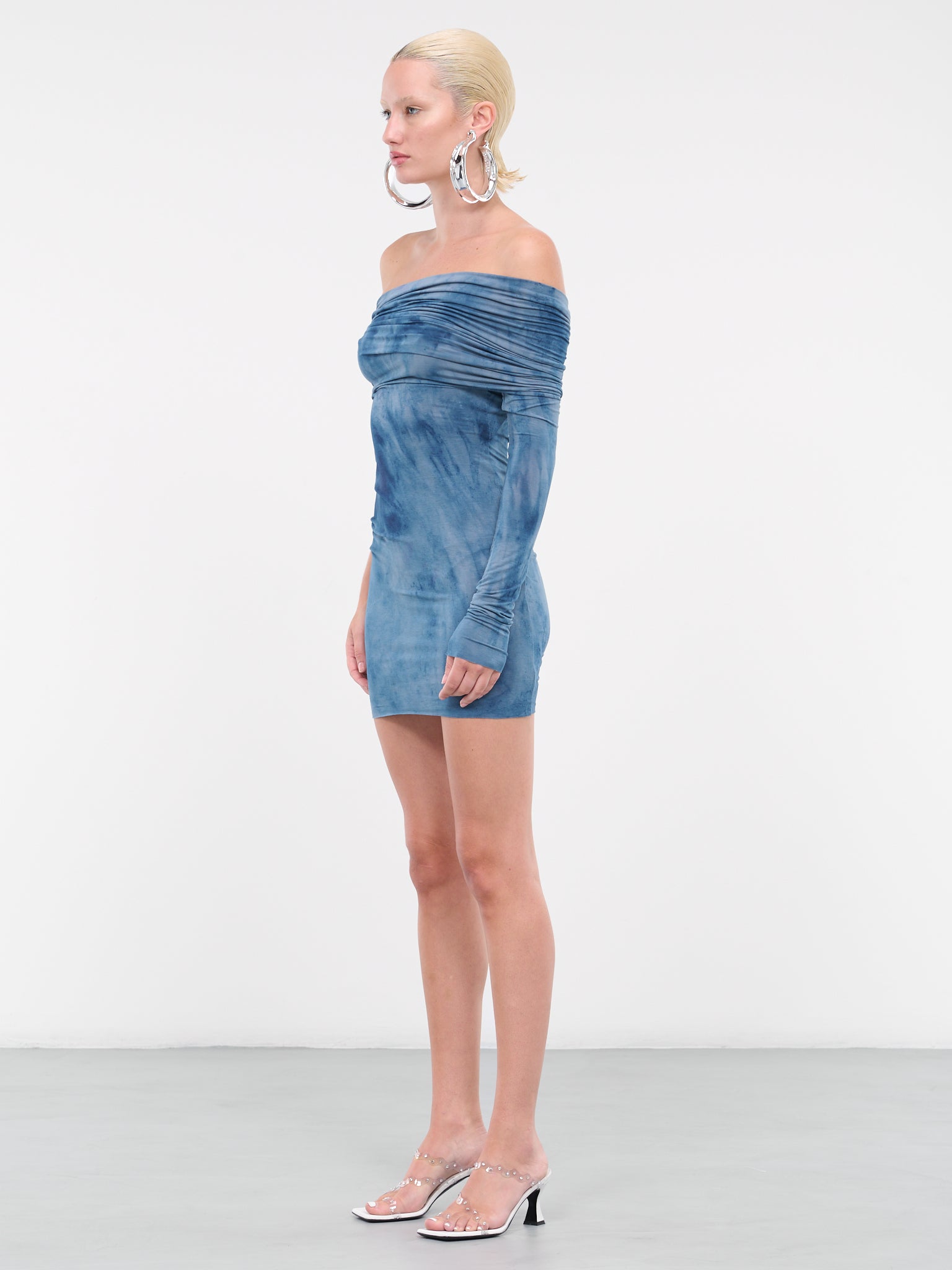 Fold Mini Dress (DFSS23DR01-TIE-DYE-BLUE)