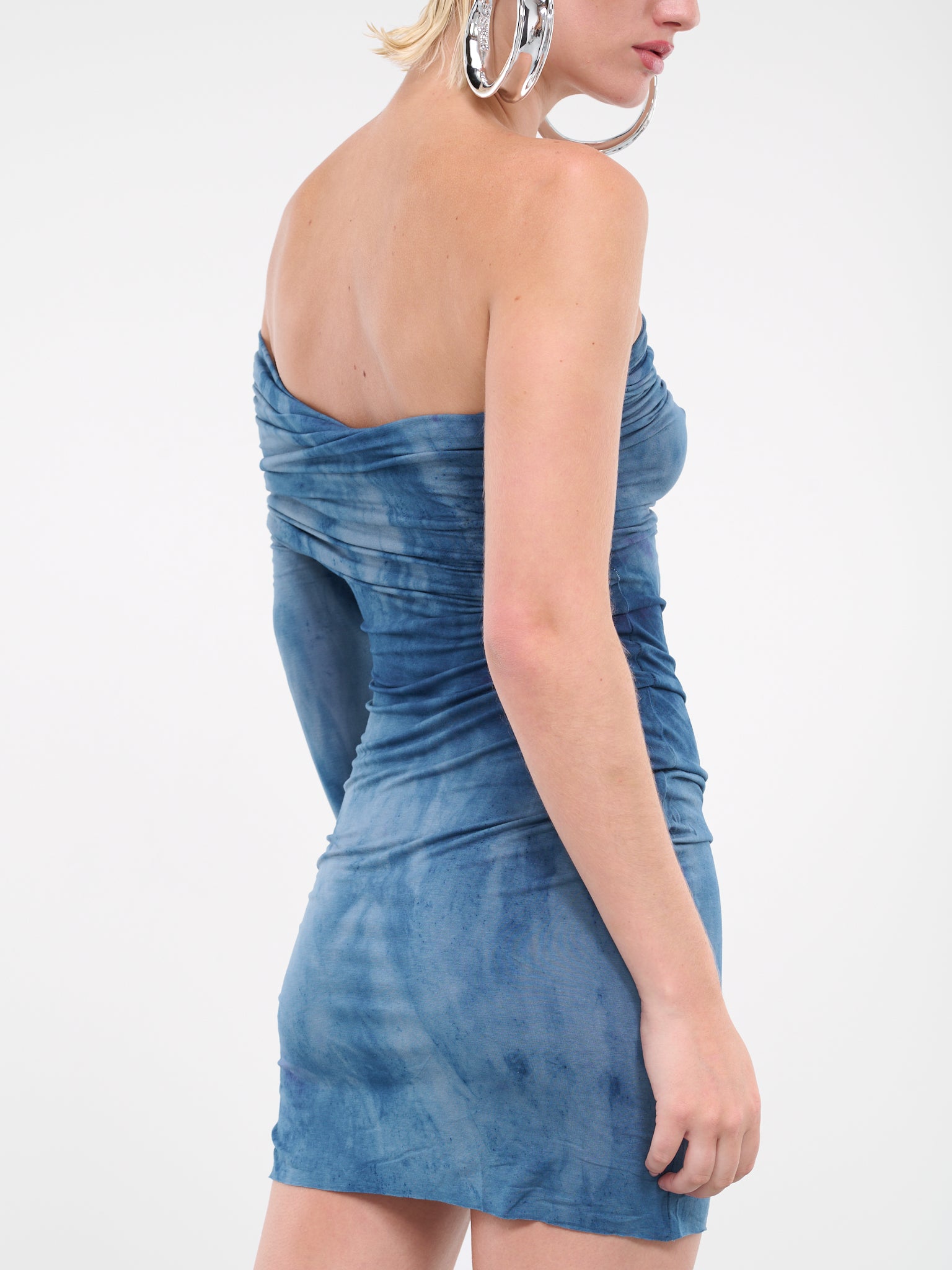 Fold Mini Dress (DFSS23DR01-TIE-DYE-BLUE)