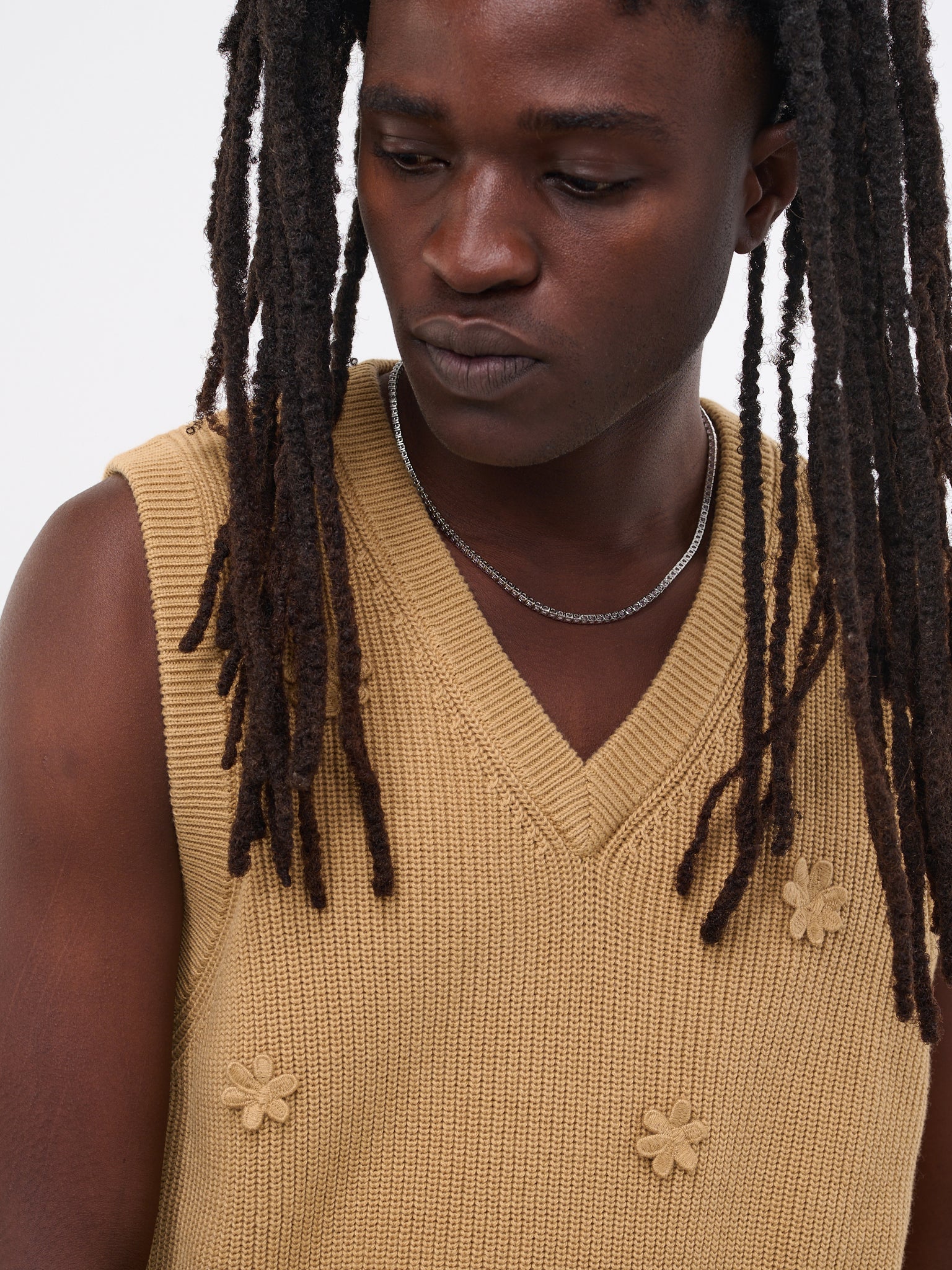 Dharma Knit Vest (DHARMA-M22KN7018-BEIGE-FLORAL)
