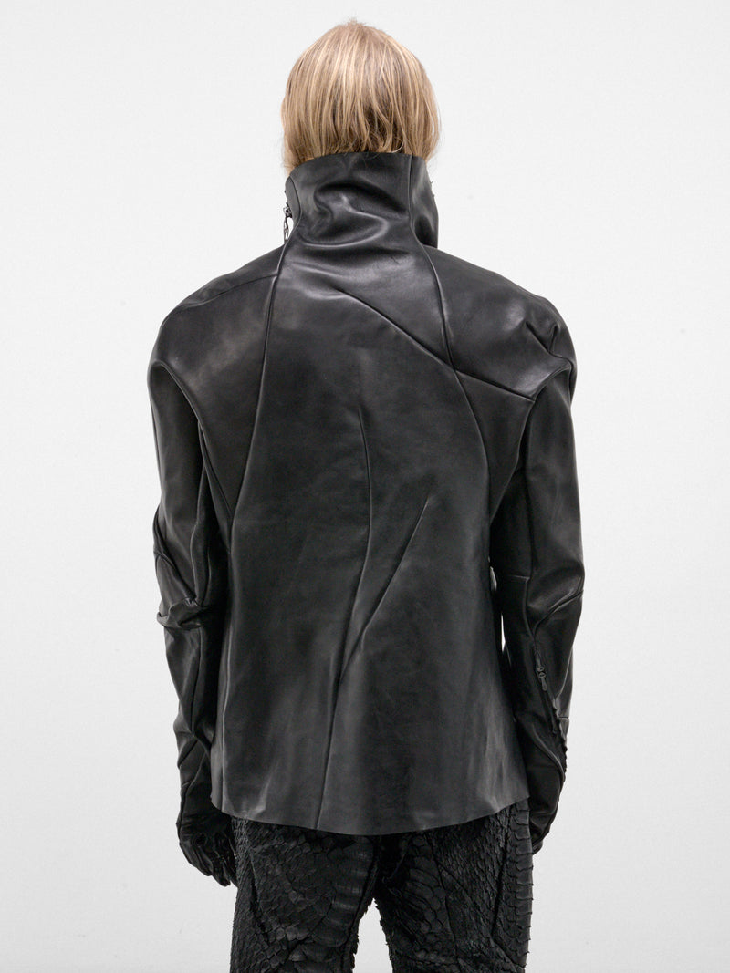 Black Leather Gloved Jacket (DIS-M-GLOVESJ-01-BLACK)