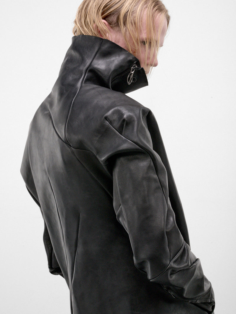 Black Leather Gloved Jacket (DIS-M-GLOVESJ-01-BLACK)