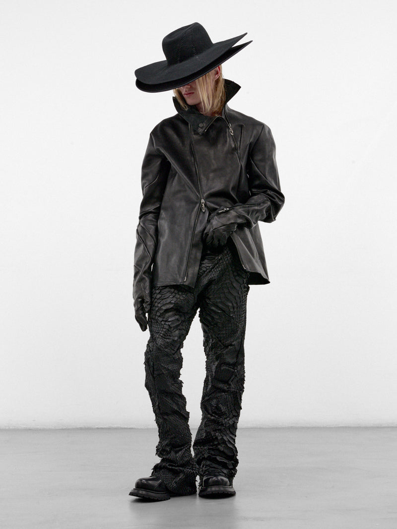 Black Leather Gloved Jacket (DIS-M-GLOVESJ-01-BLACK)