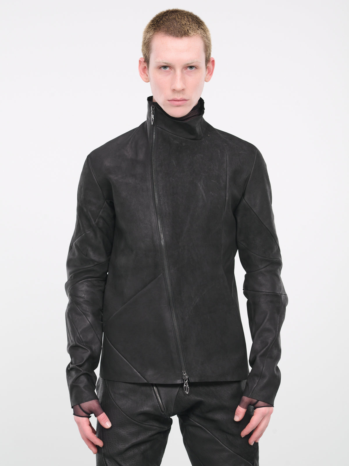 Shop Maximilian Printed Leather Biker Jacket