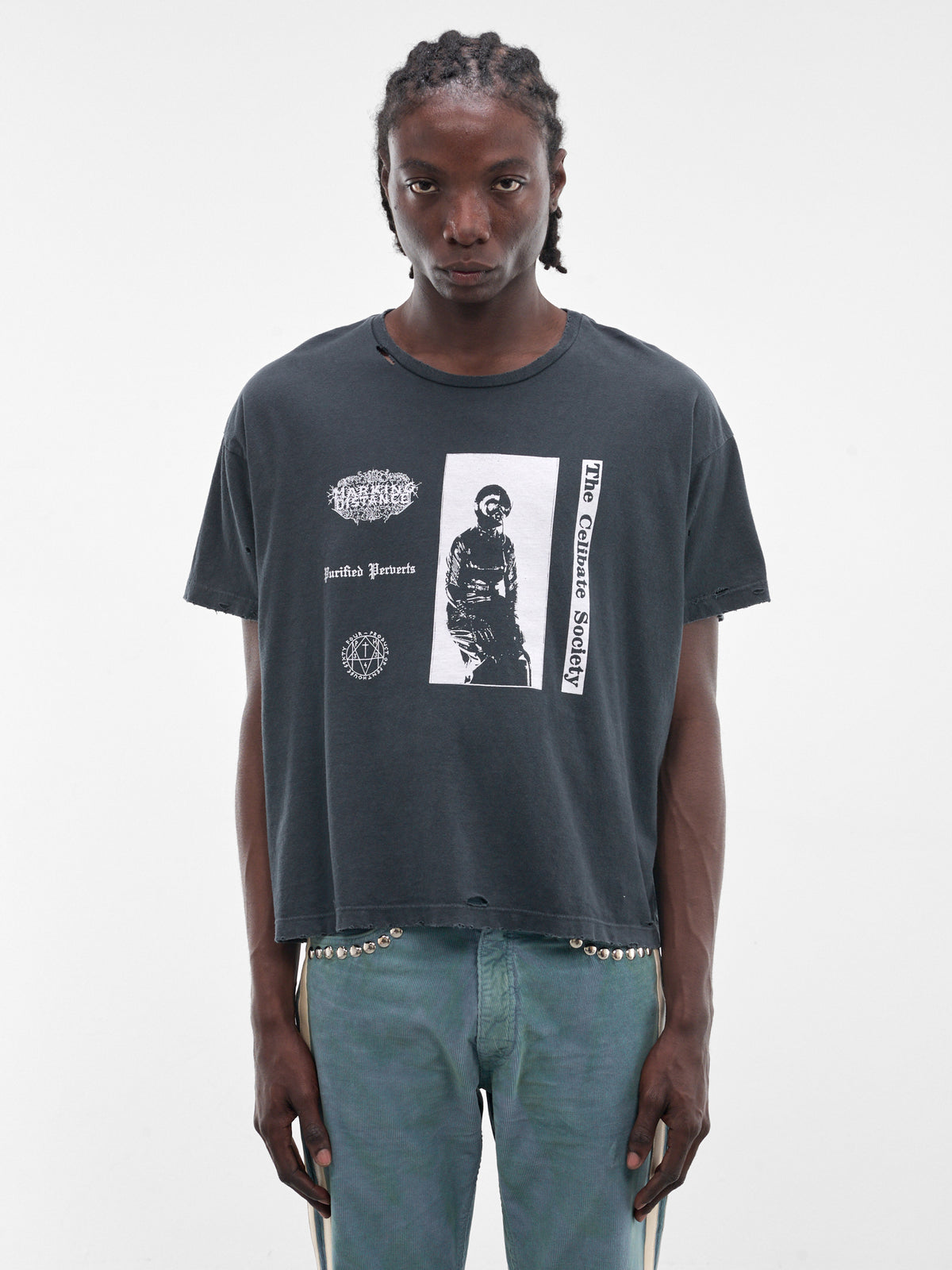 MARKING DISTANCE Distressed Addict Tee | H.Lorenzo - front