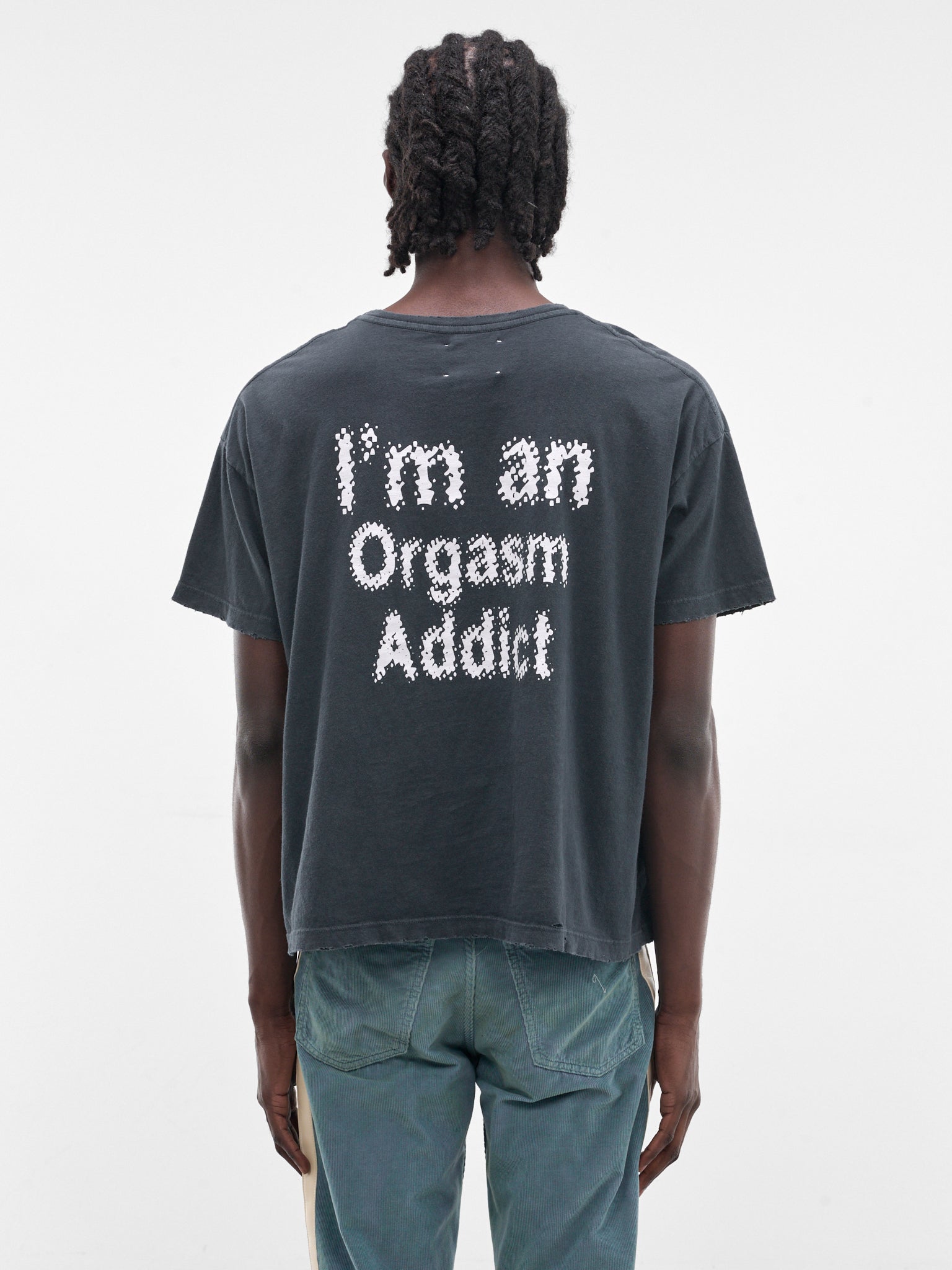 トップス AFB DISTRESSED SWEAT SHIRTS BLACK MARKING DISTANCE Distressed Addict Tee | H.Lorenzo