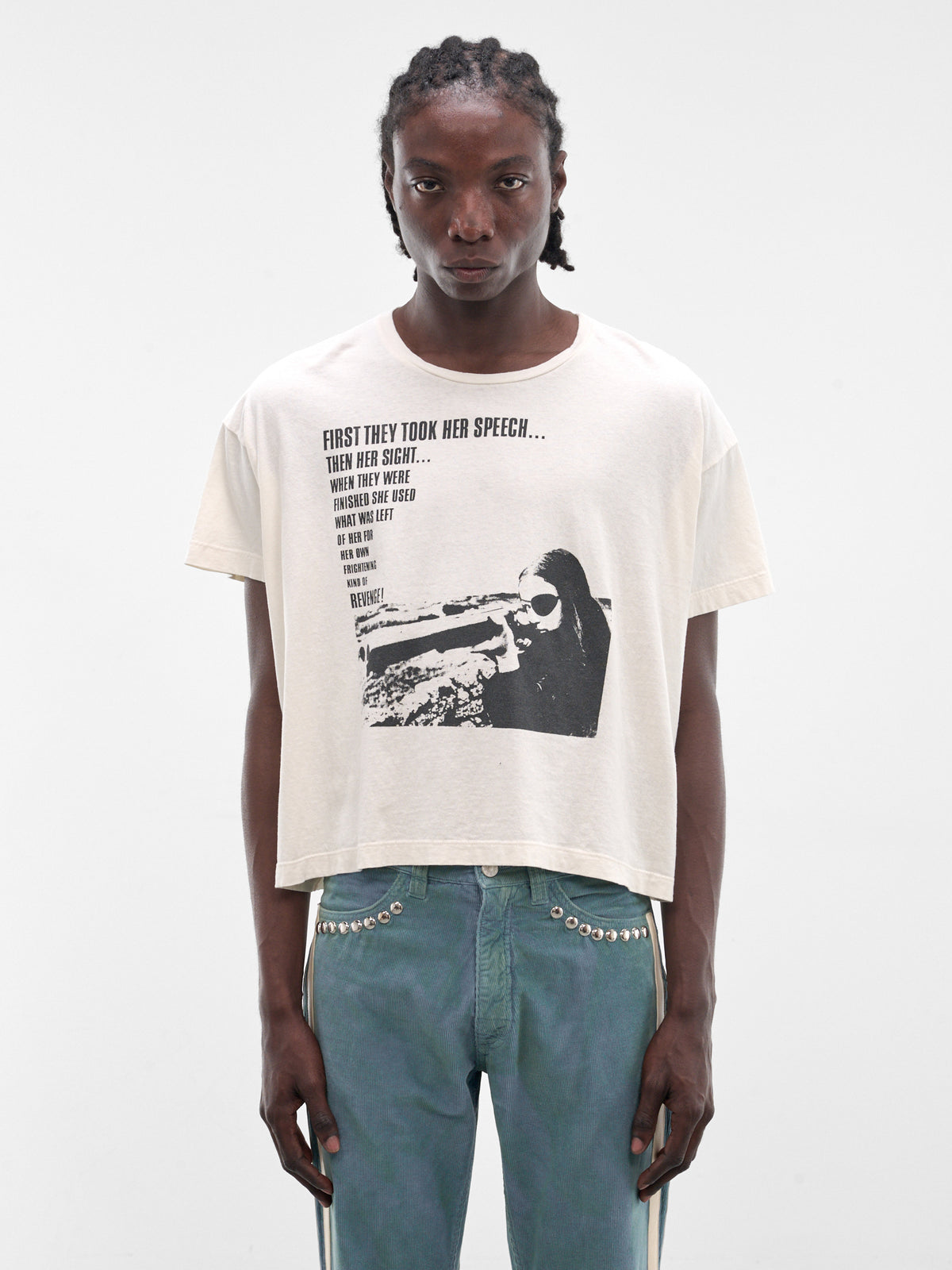 MARKING DISTANCE Distressed One Eye Tee | H.Lorenzo - front