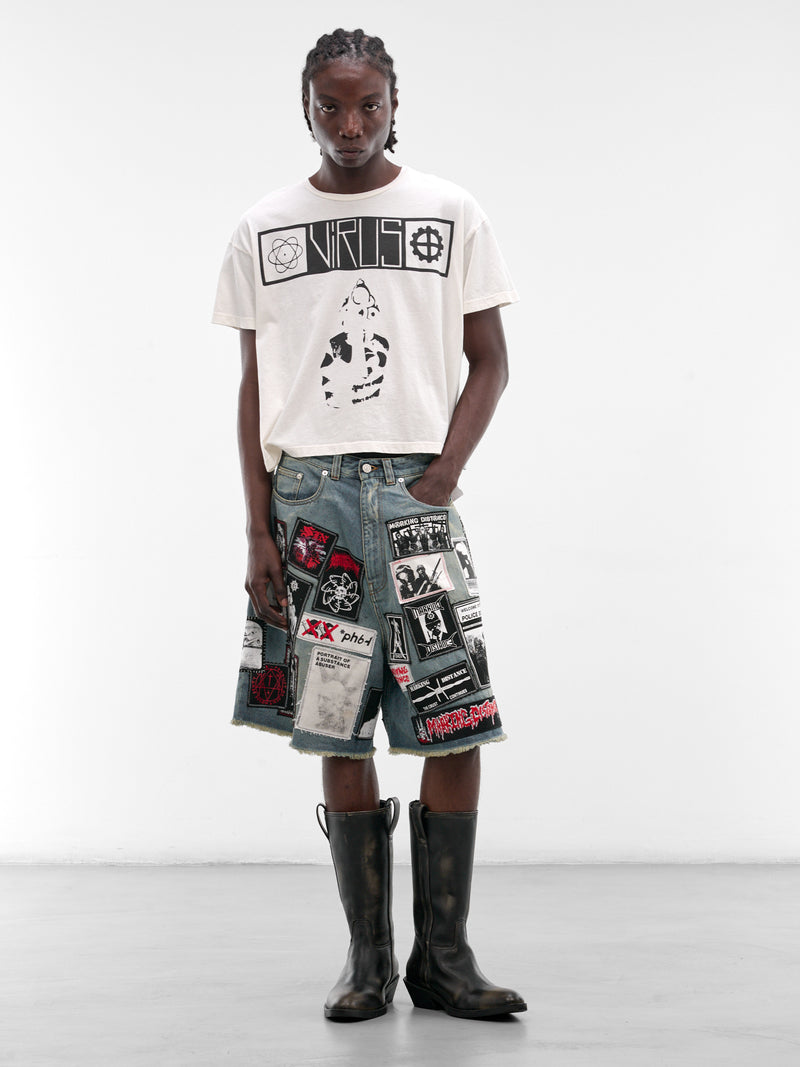MARKING DISTANCE White Distressed Virus Tee | H.Lorenzo - styled