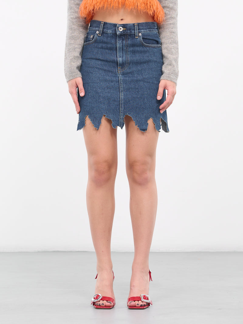 Laser-Cut Mini Skirt (DK0018-870-INDIGO)