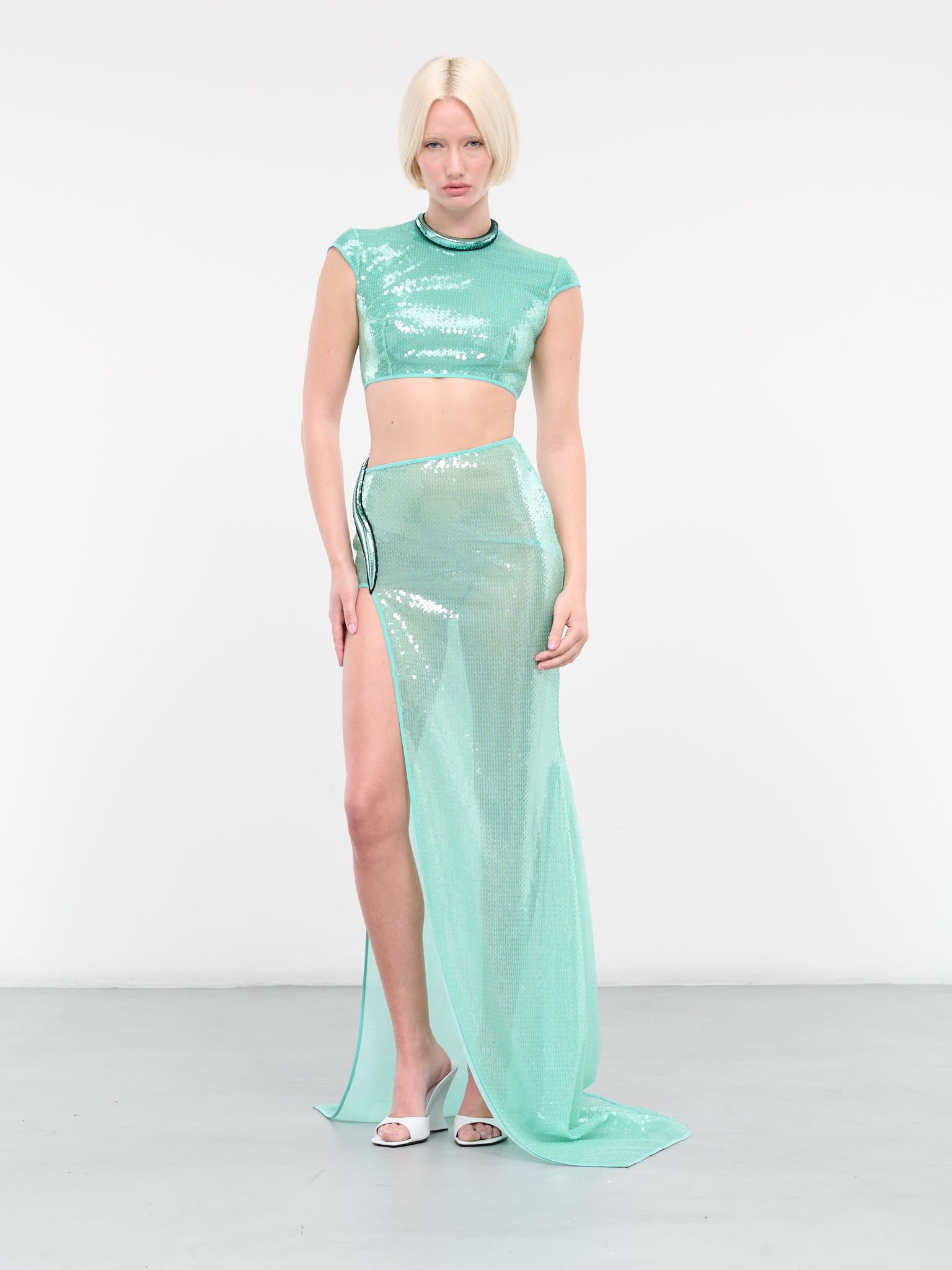 Sequin Crop Top (DK10T-AQUA)