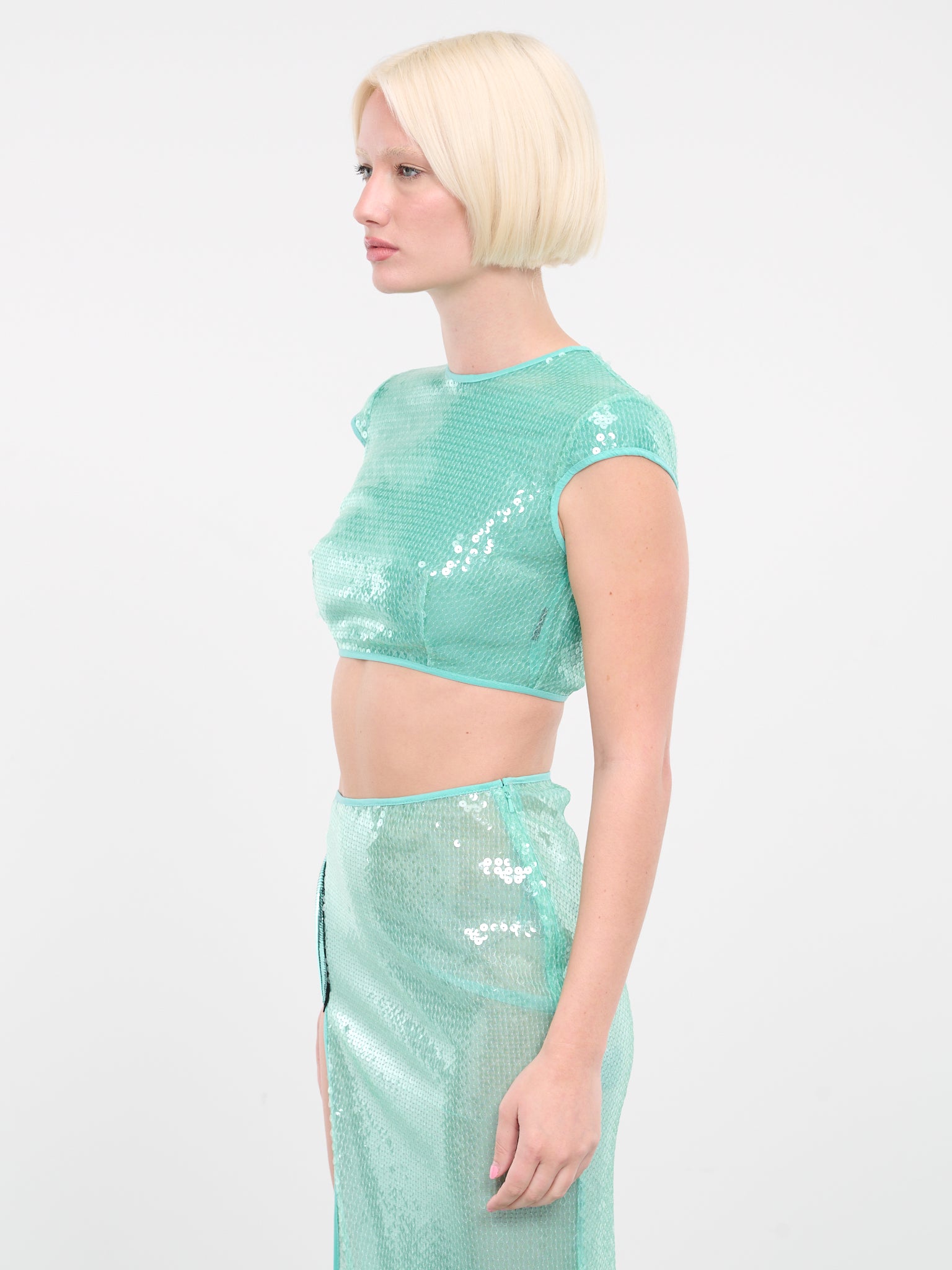 Sequin Crop Top (DK10T-AQUA)