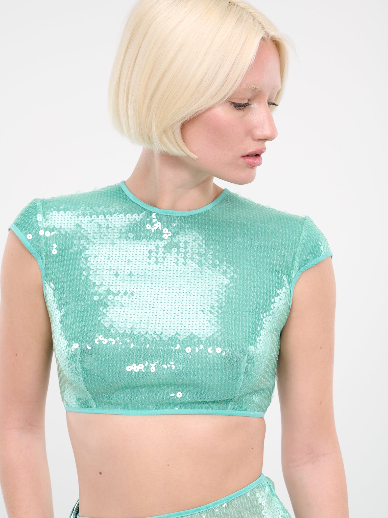 Sequin Crop Top (DK10T-AQUA)