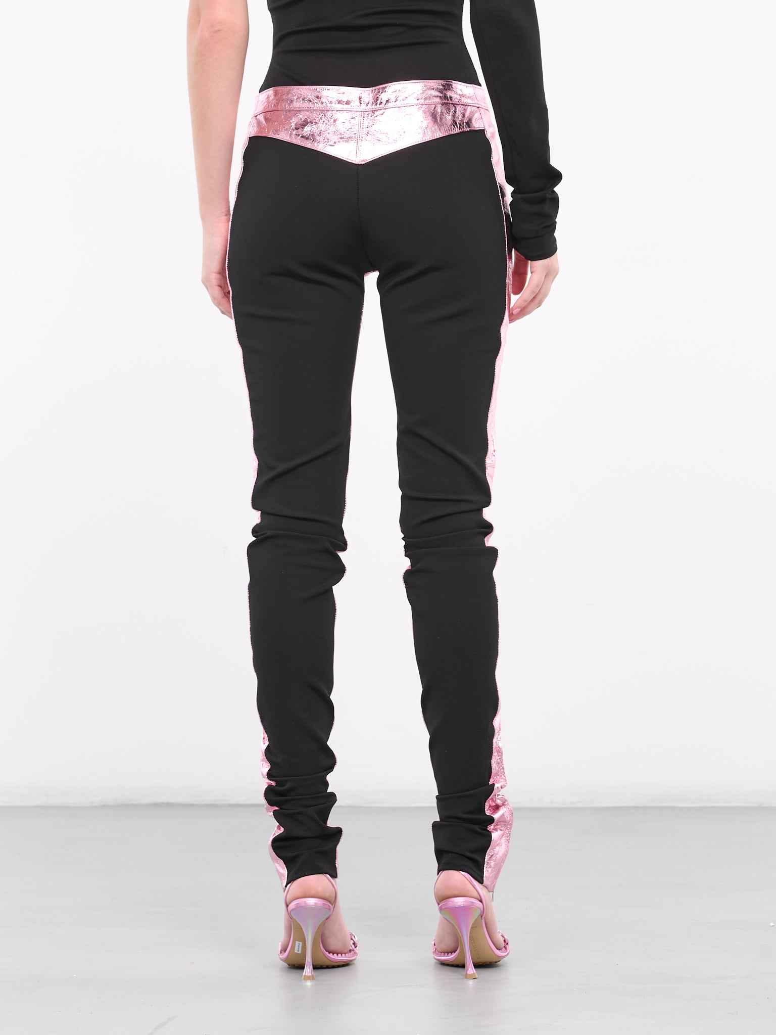 Jersey & Metallic Leather Trousers (DK10TR-METALLIC-PINK)