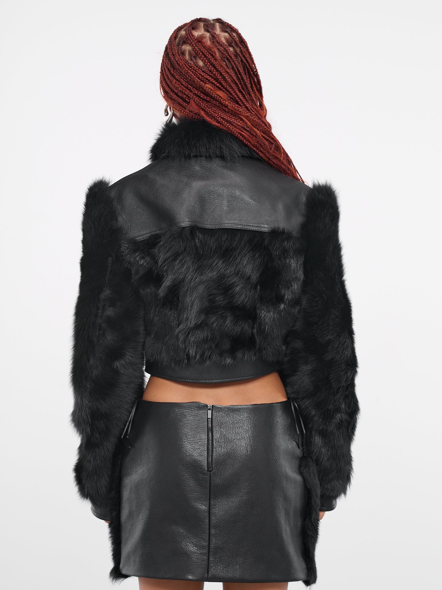 Crop Faux-Fur Jacket (DK43J-BLACK)