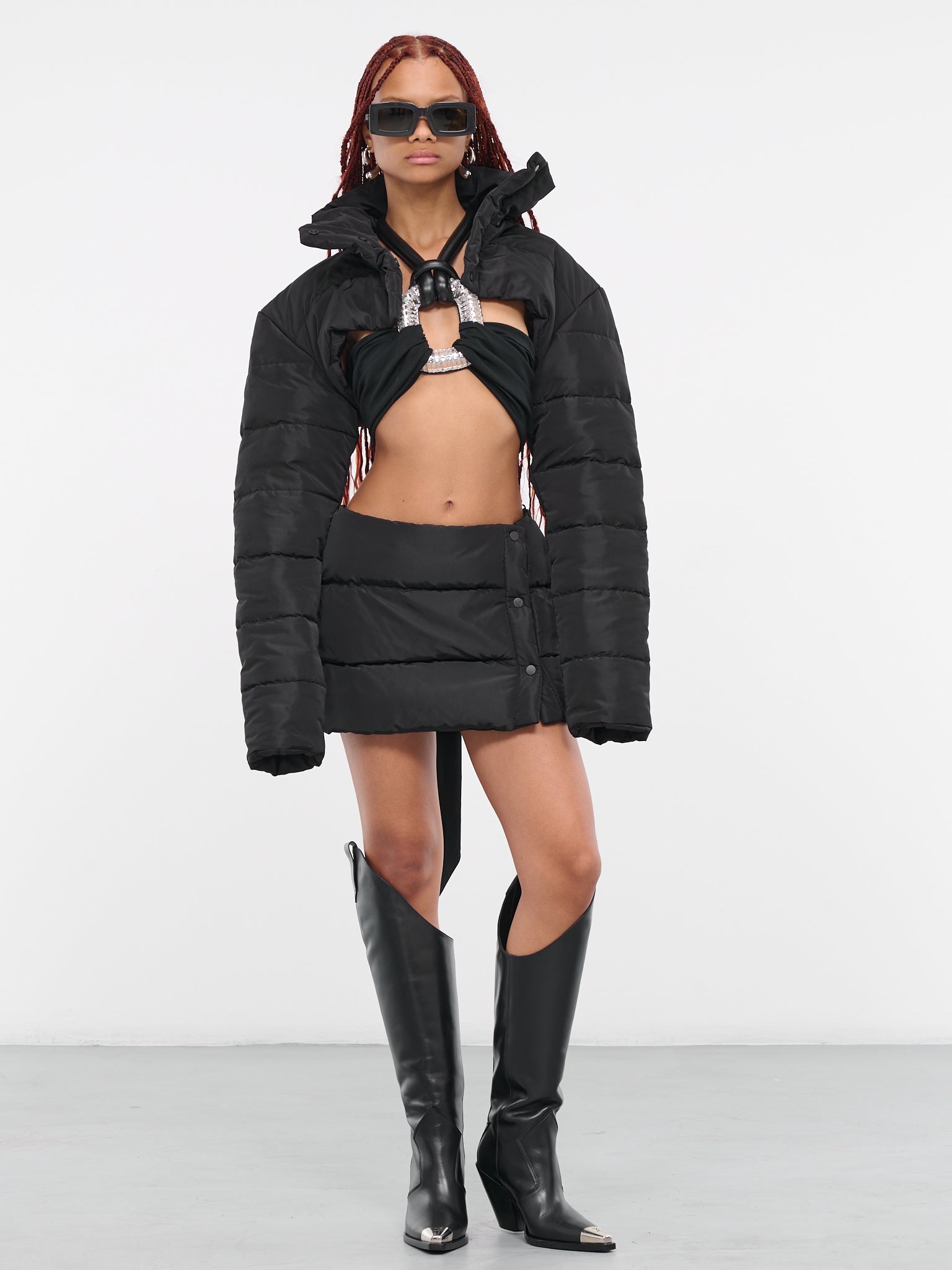 Puffer Mini Skirt (DK04S-BLACK)