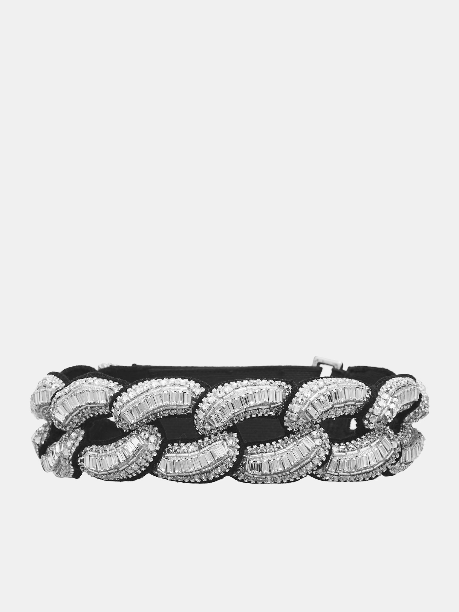 3D Crystal Chain Garter (DKGARTER01-BLACK-SILVER)
