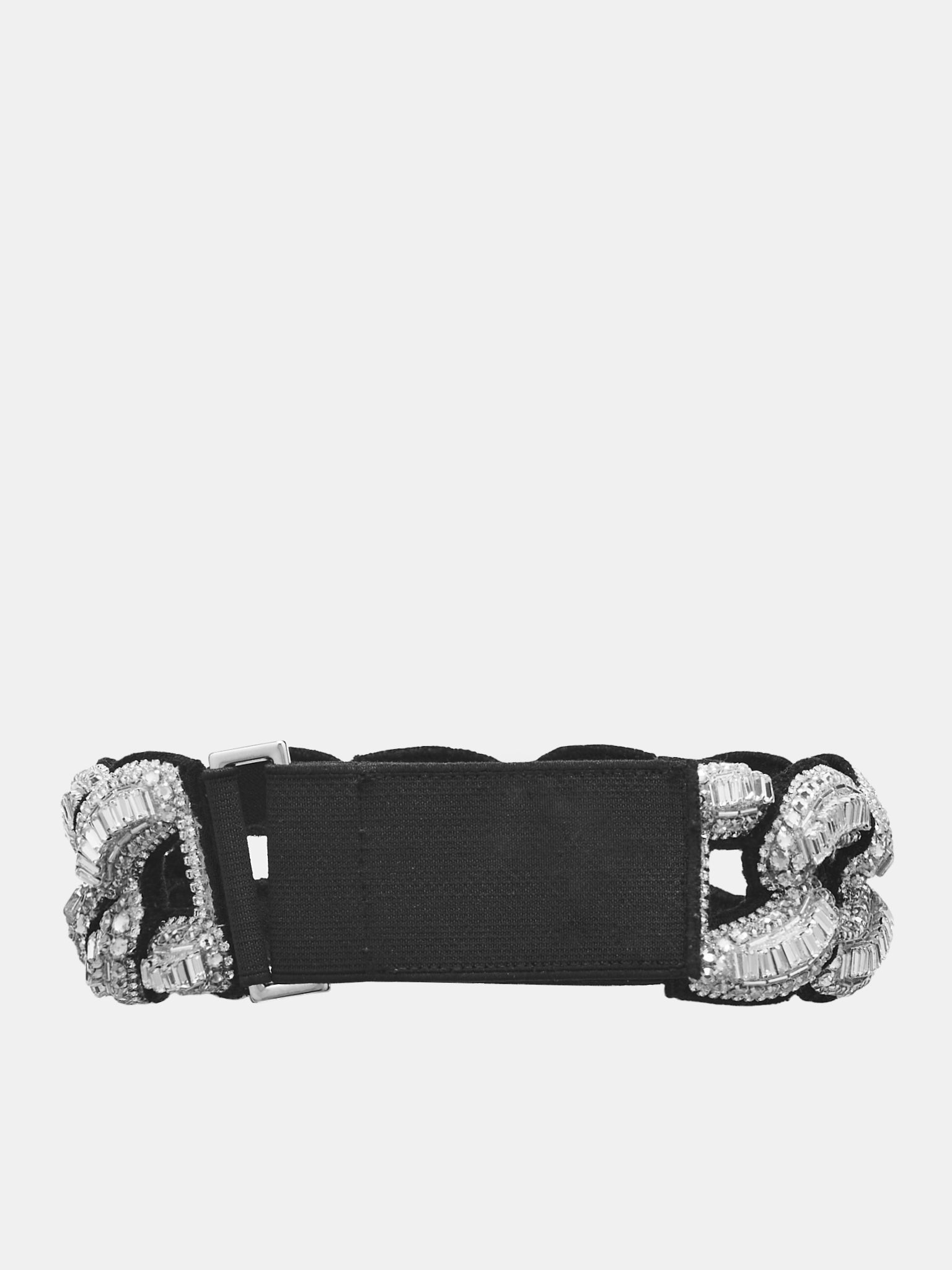 3D Crystal Chain Garter (DKGARTER01-BLACK-SILVER)