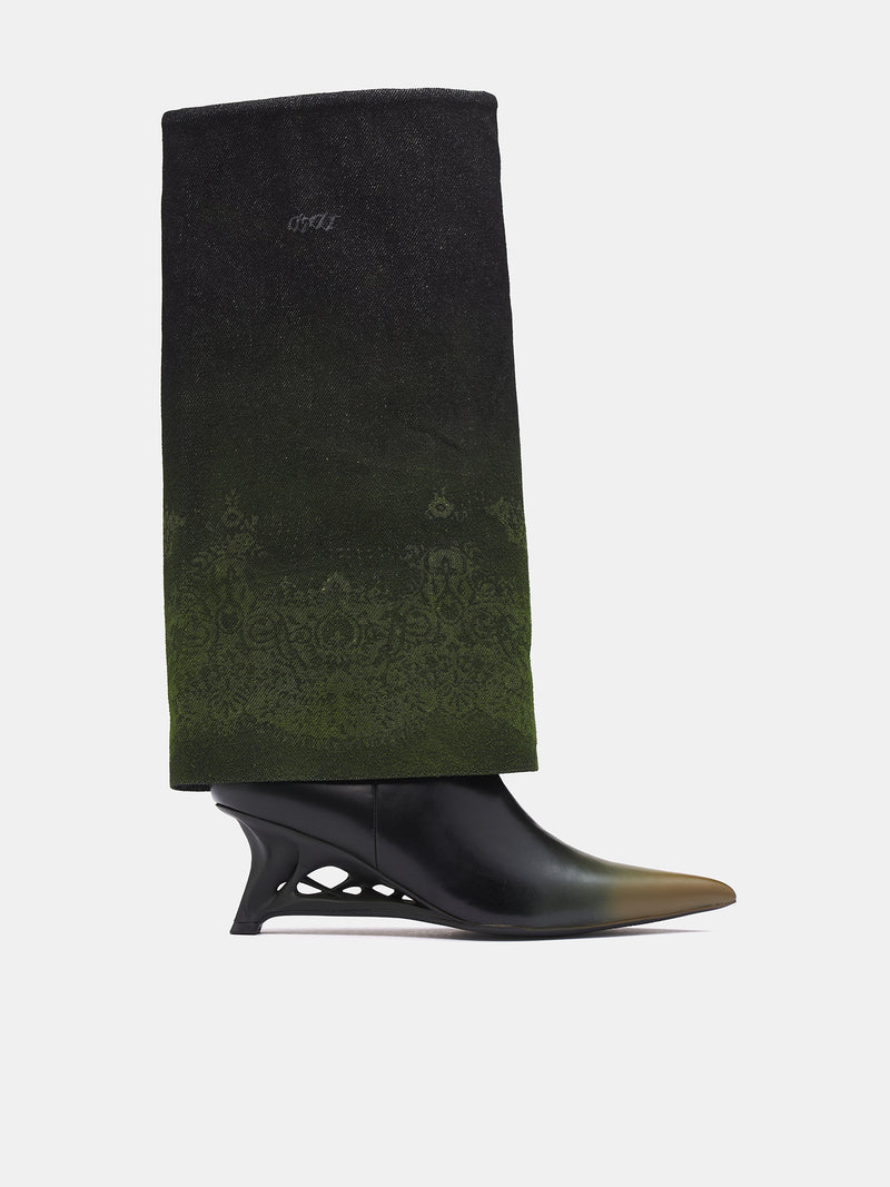 Lace Printed Boots (DL-02-BROWN)