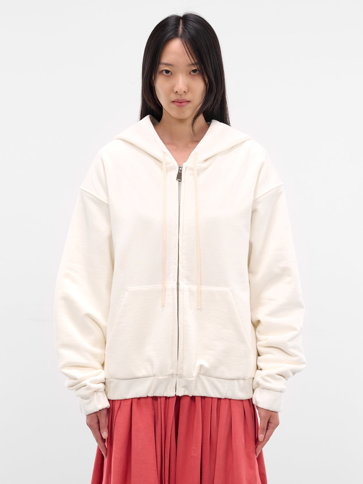 White Double Layer Cropped Hoodie (DLH001-DOUBLE-LAYERED-WHITE)