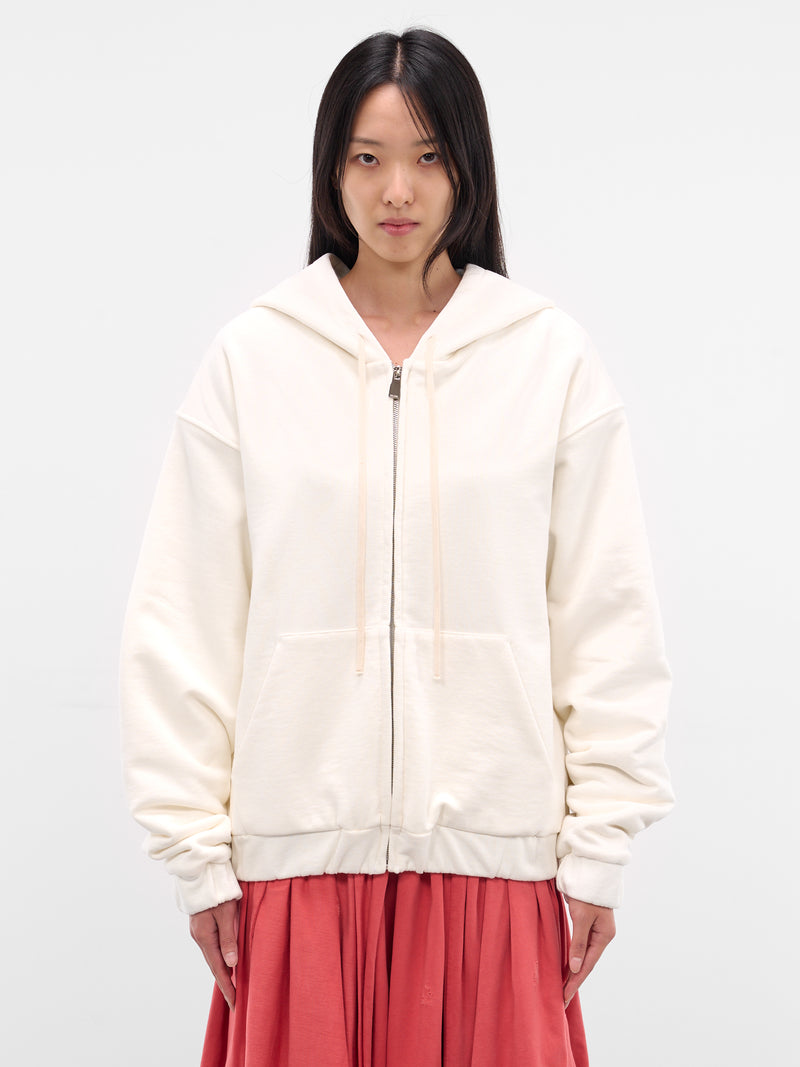 White Double Layer Cropped Hoodie (DLH001-DOUBLE-LAYERED-WHITE)
