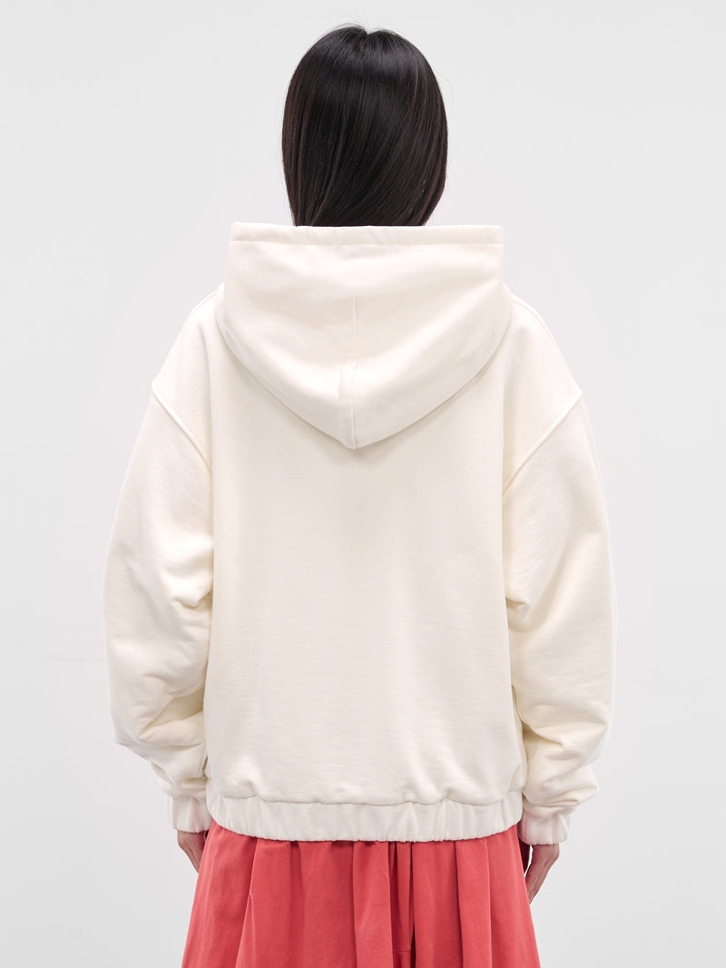 White Double Layer Cropped Hoodie (DLH001-DOUBLE-LAYERED-WHITE)