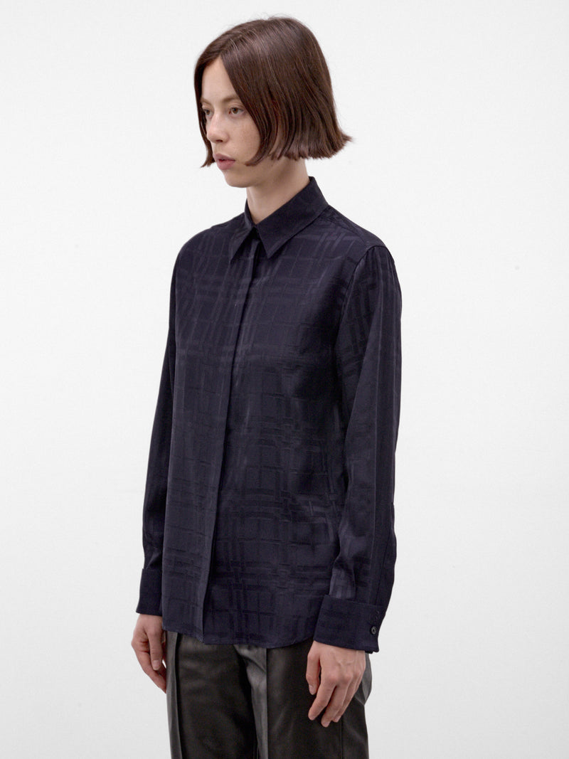 Ink Blue Geometric Dorothea Shirt (DOROTHEA-C6517-DARK-INK-BLUE)