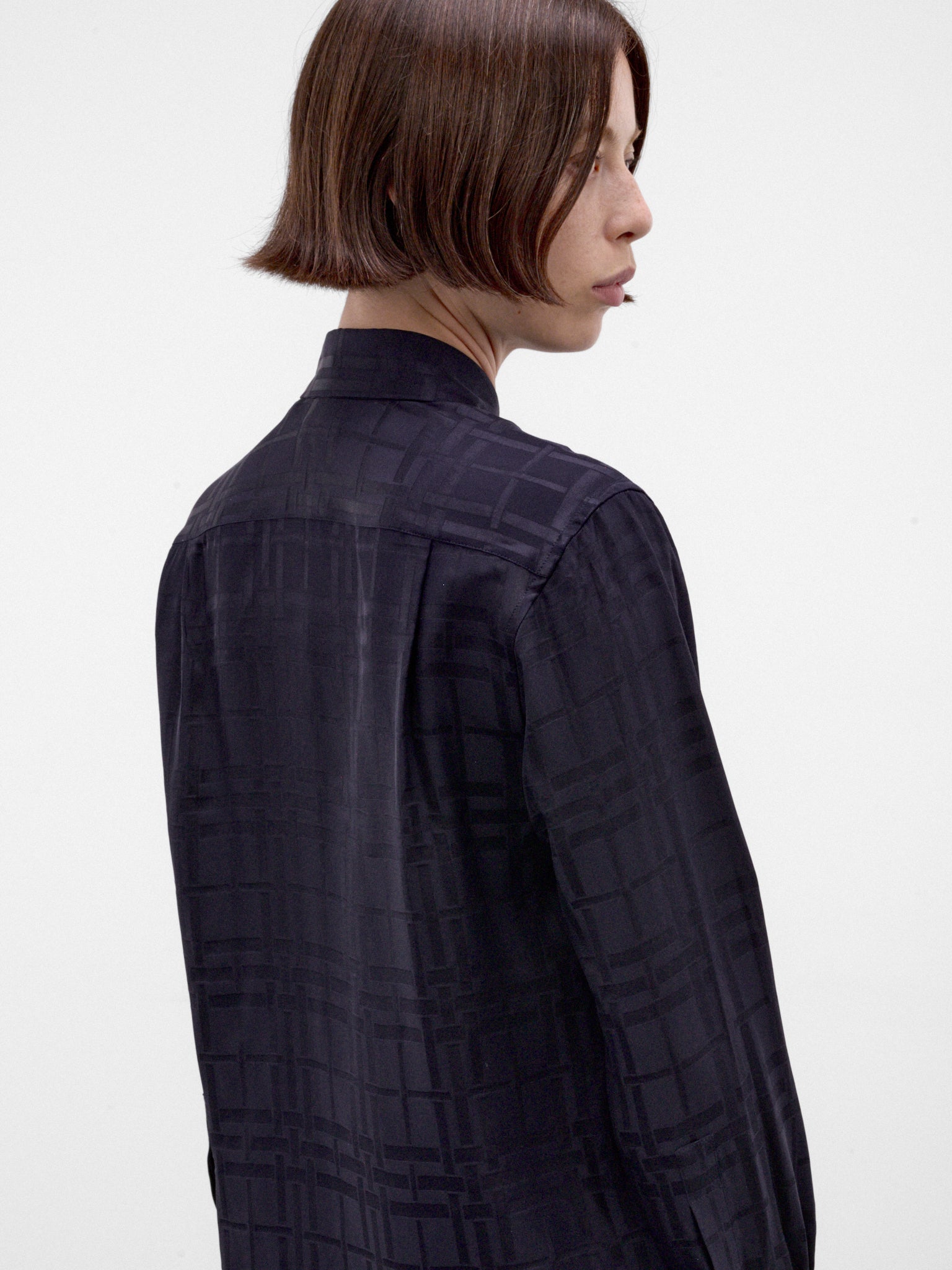 Ink Blue Geometric Dorothea Shirt (DOROTHEA-C6517-DARK-INK-BLUE)