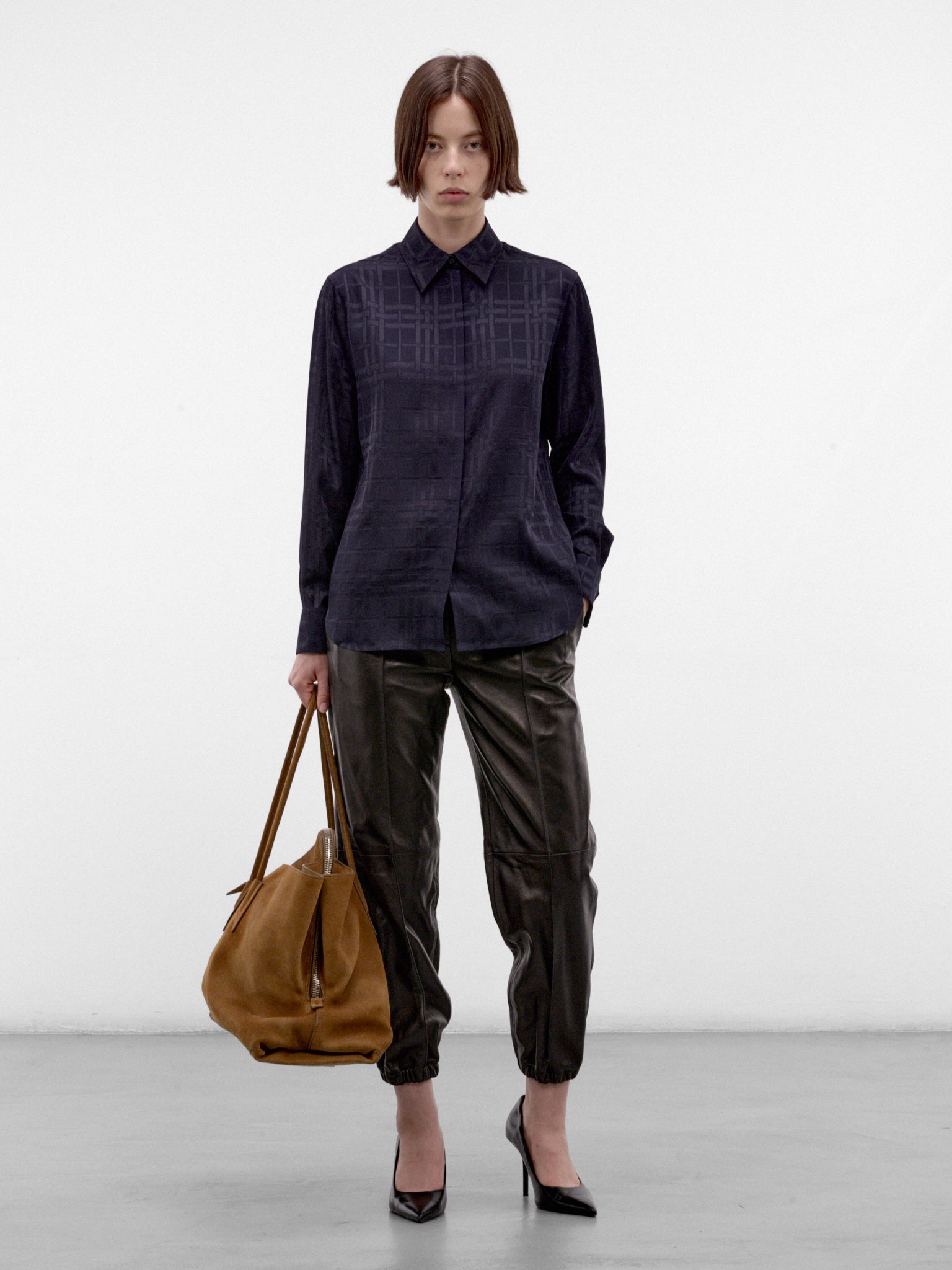 Ink Blue Geometric Dorothea Shirt (DOROTHEA-C6517-DARK-INK-BLUE)