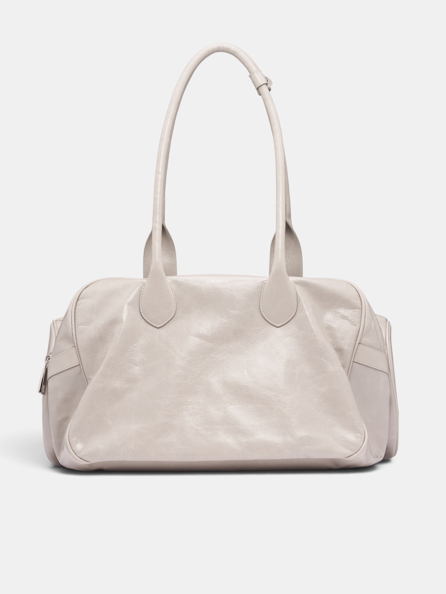 Gray Leather Double Bag (DOUBLE-BAG-XL-FW26-6007-LGREY)