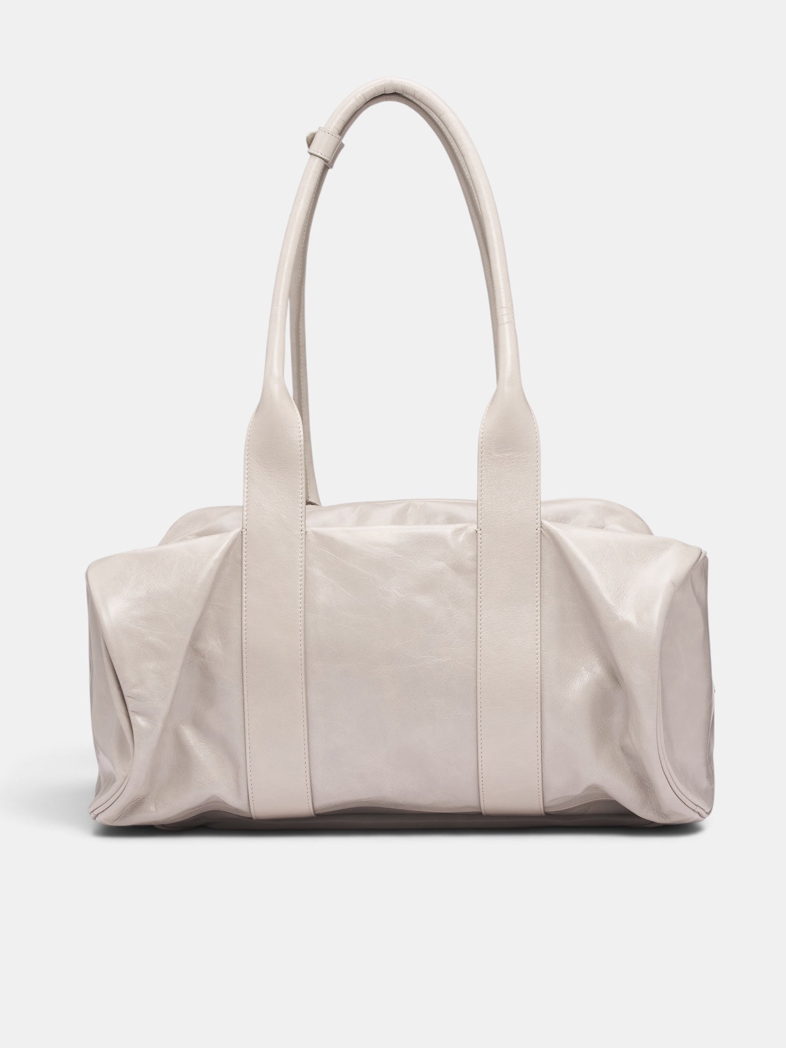 Gray Leather Double Bag (DOUBLE-BAG-XL-FW26-6007-LGREY)