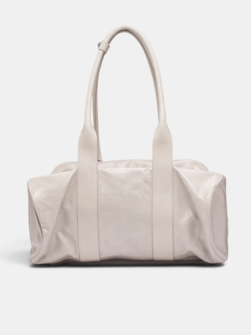 Gray Leather Double Bag (DOUBLE-BAG-XL-FW26-6007-LGREY)