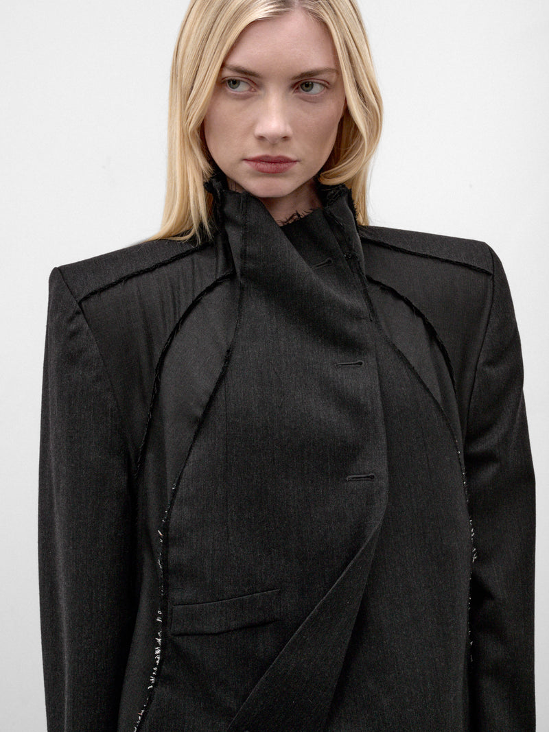 Black Tailored Double Front Jacket (DOUBLE-FRONT-TORSO-BLACK)