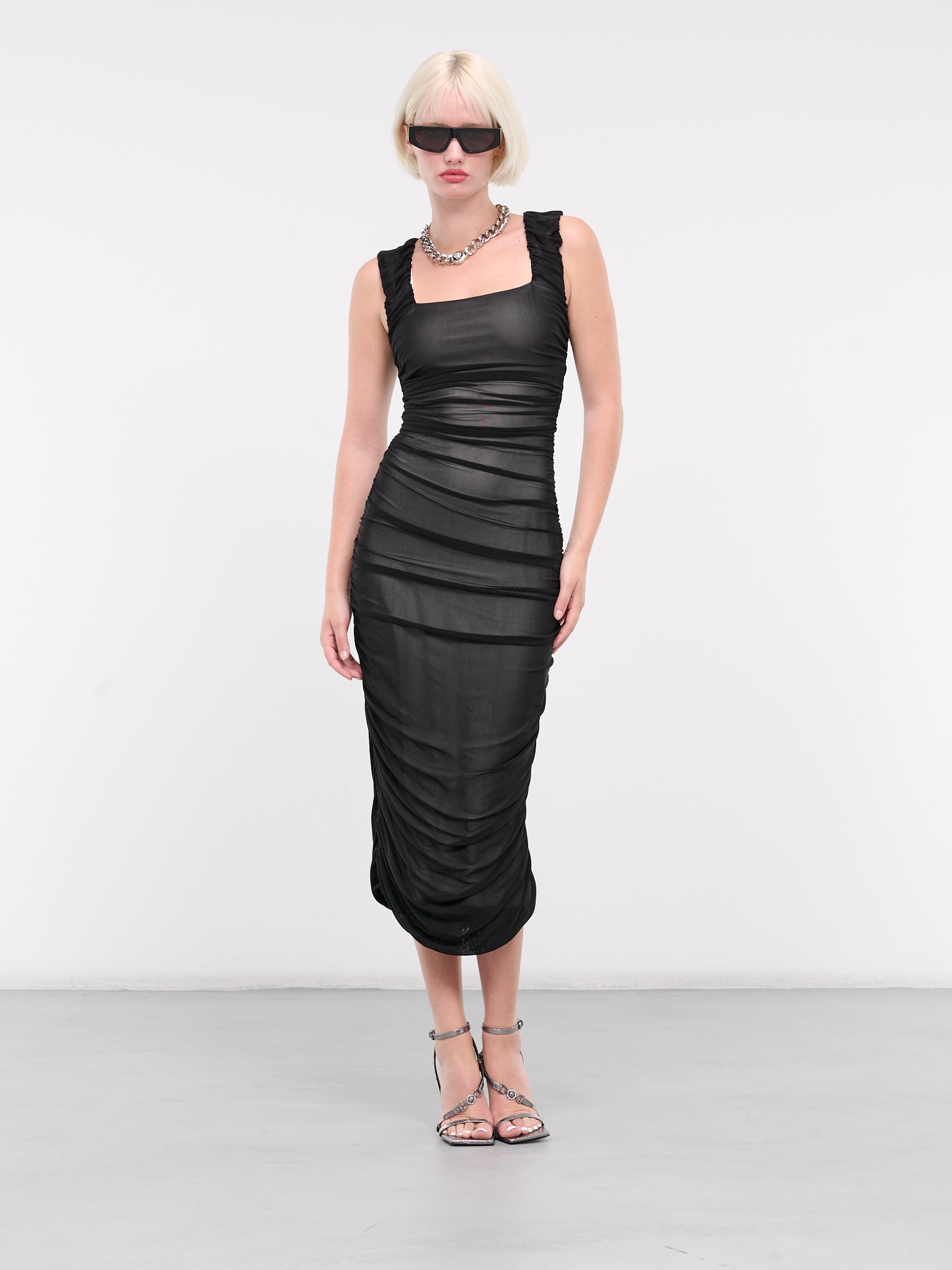 Double Mesh Dress (DOUBLE-MESH-DRESS-BLACK)