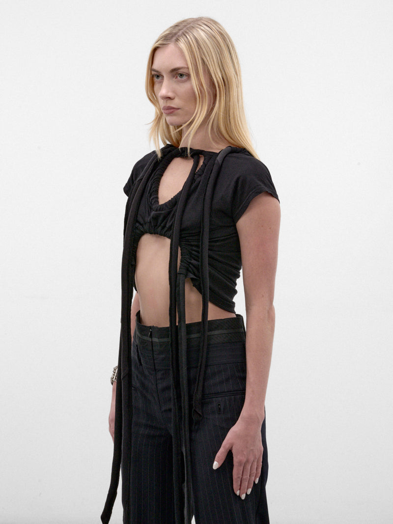 Double Piped Cropped Graphic Tee (DOUBLE-PIPED-TS-BLACK)