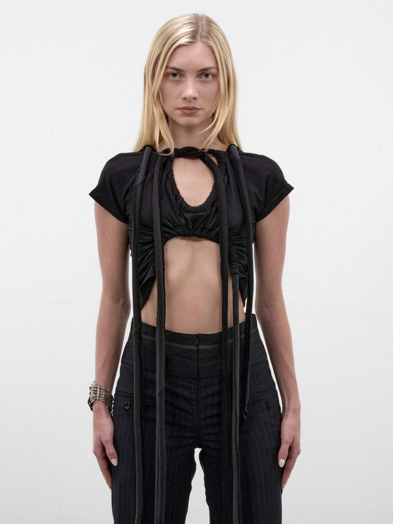 Double Piped Cropped Graphic Tee (DOUBLE-PIPED-TS-BLACK)