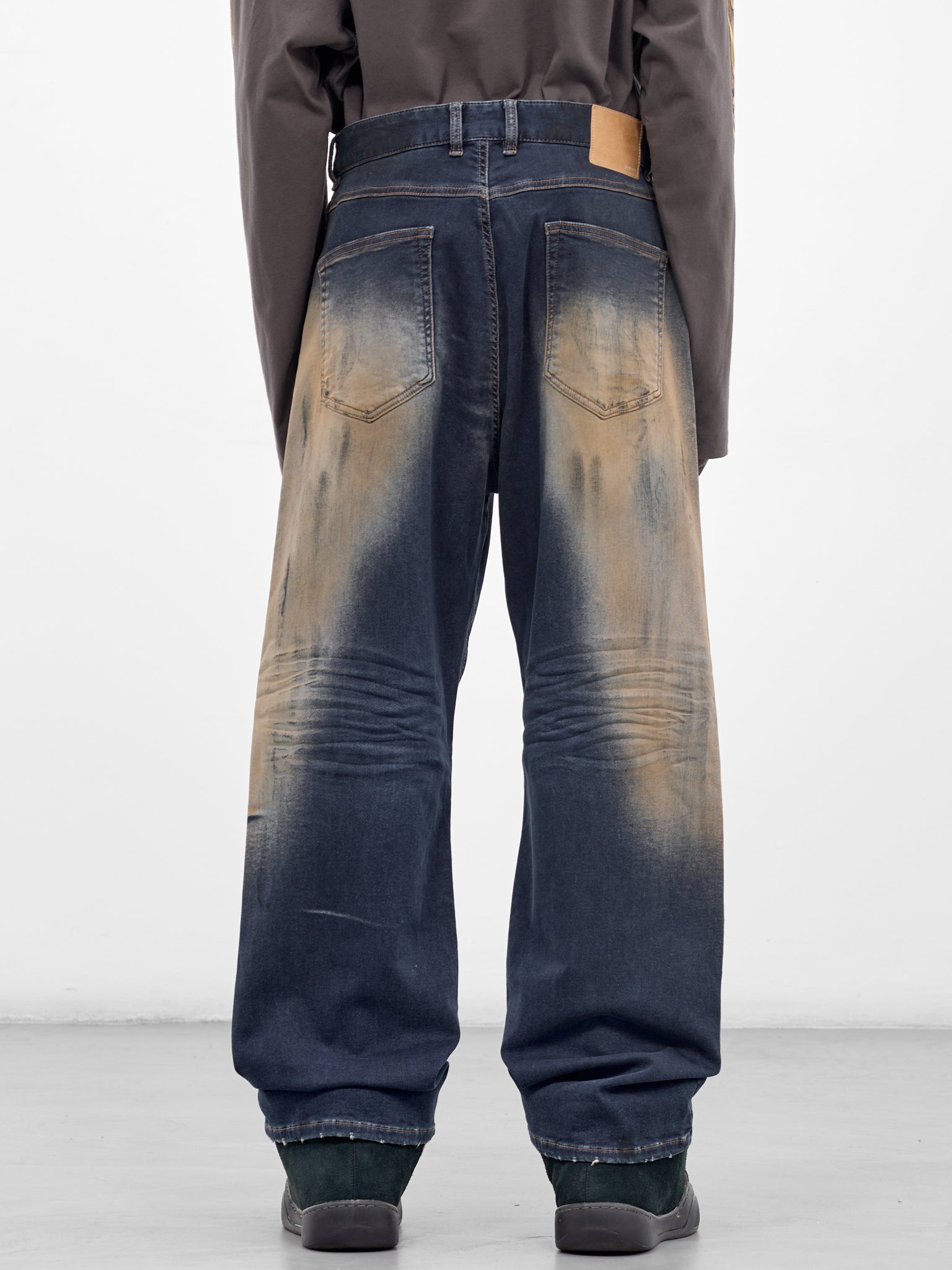 Blue Dirty Denim Wide Jeans (DP0-26-349-M-NV-NAVY)