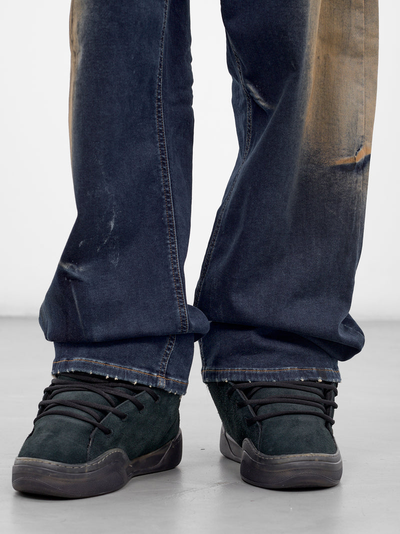 Blue Dirty Denim Wide Jeans (DP0-26-349-M-NV-NAVY)