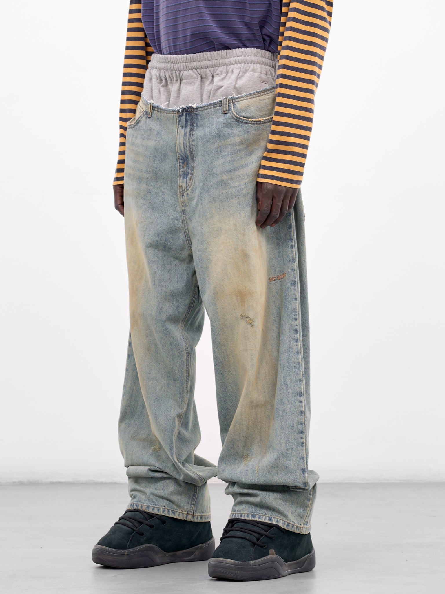 Blue Layered Sweatpants & Denim Jeans (DP0-26-368-U-BL-BLUE)