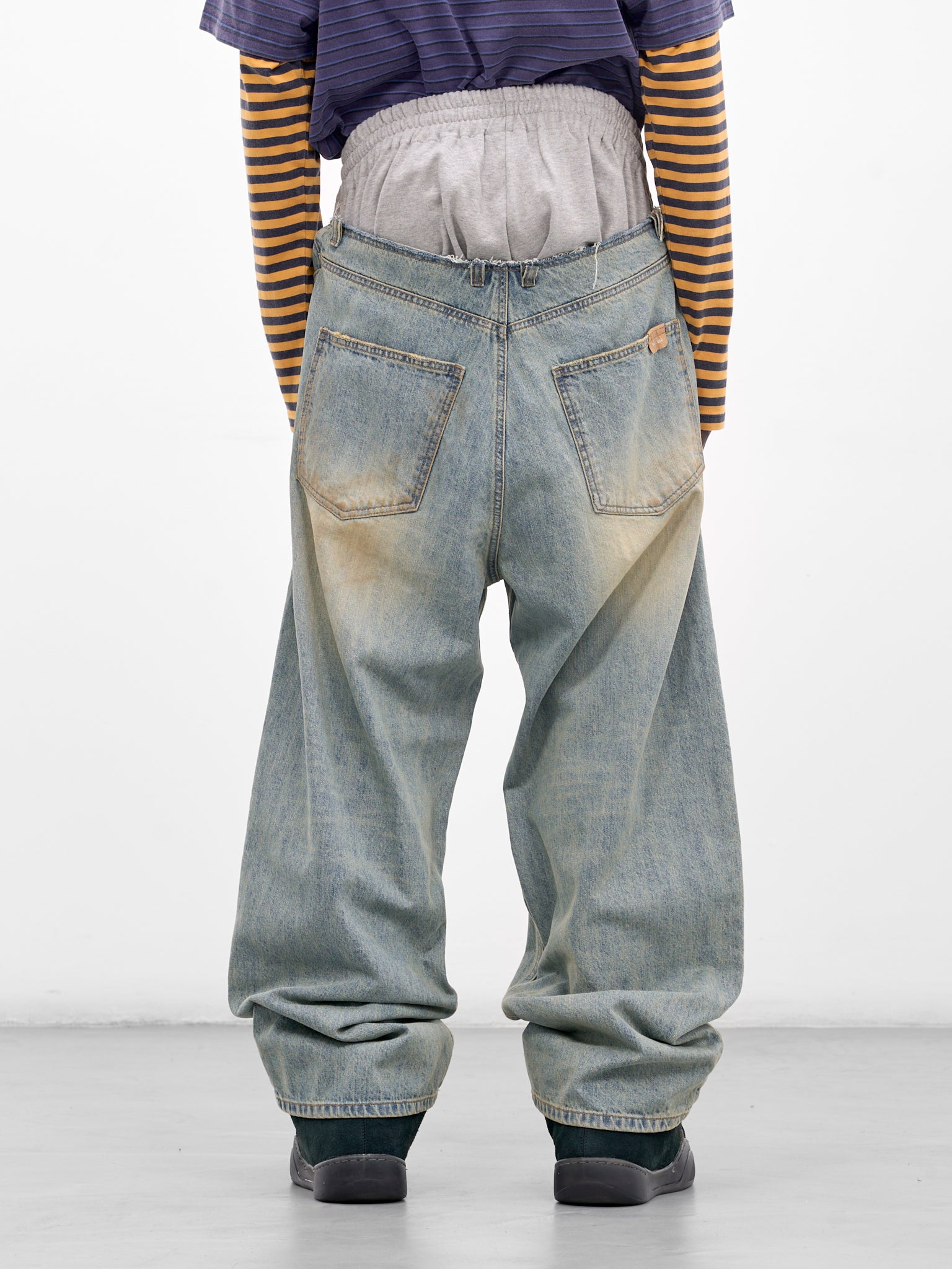 Blue Layered Sweatpants & Denim Jeans (DP0-26-368-U-BL-BLUE)