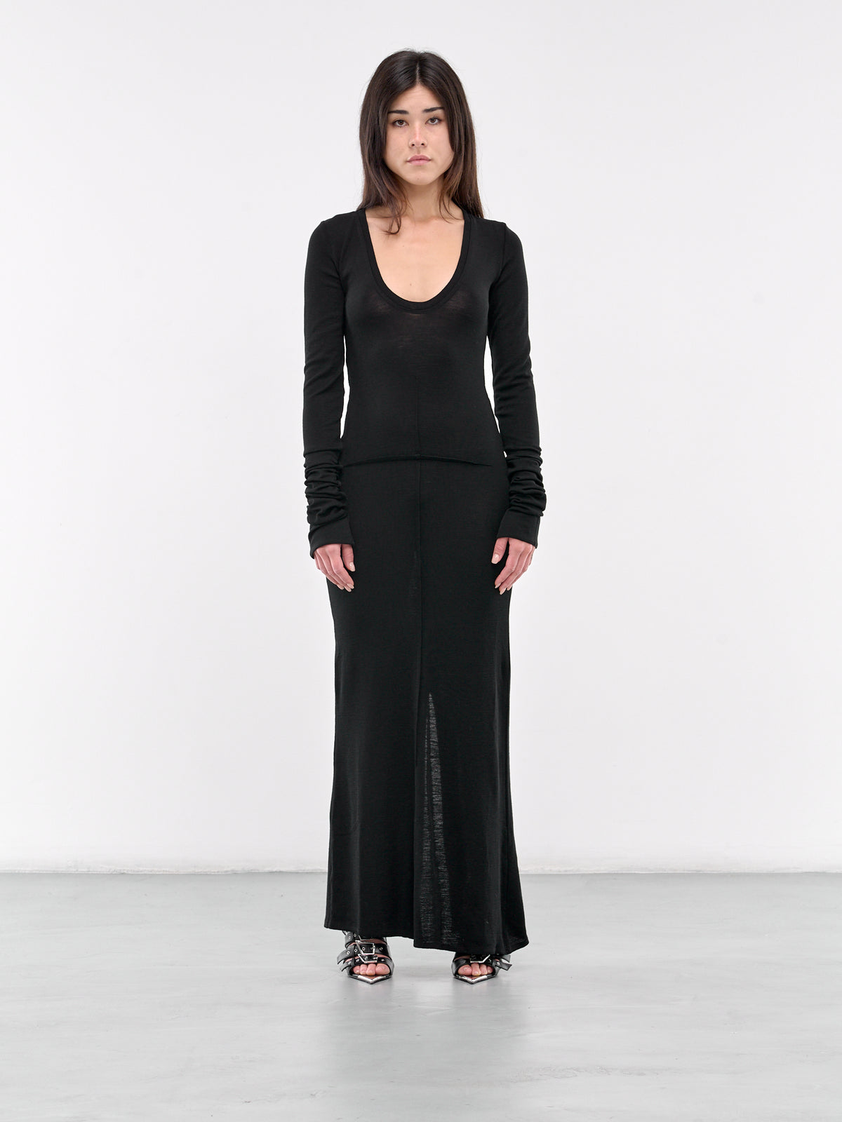 Scoop Neck Maxi Dress (DR-01BK-BLACK)
