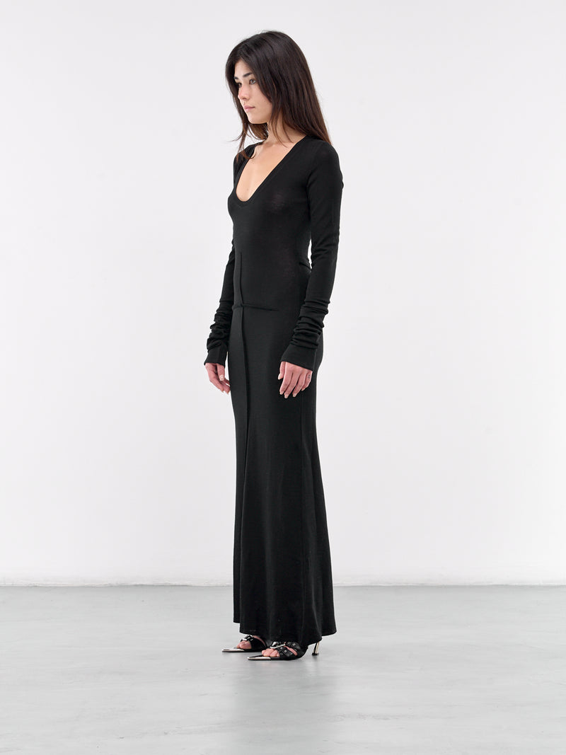 Scoop Neck Maxi Dress (DR-01BK-BLACK)