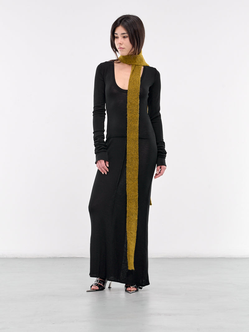 Scoop Neck Maxi Dress (DR-01BK-BLACK)