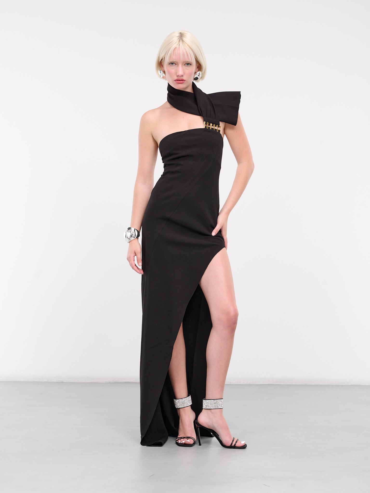 MAX ZARA STERCK | H.Lorenzo|Scarf Diagonal Dress (DR-B09-BLACK-GOLD) MAX ZARA STERCK | H.Lorenzo|Scarf Diagonal Dress (DR-B09-BLACK-GOLD)