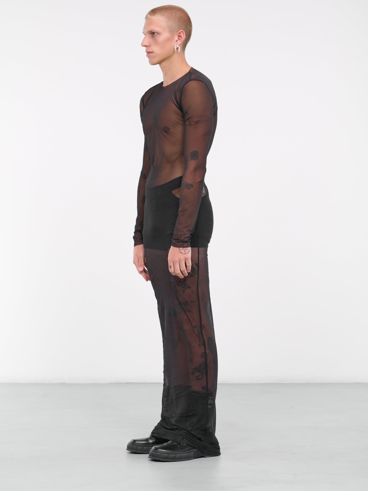Mesh Long Dress (DR001UPL001-BLACK)